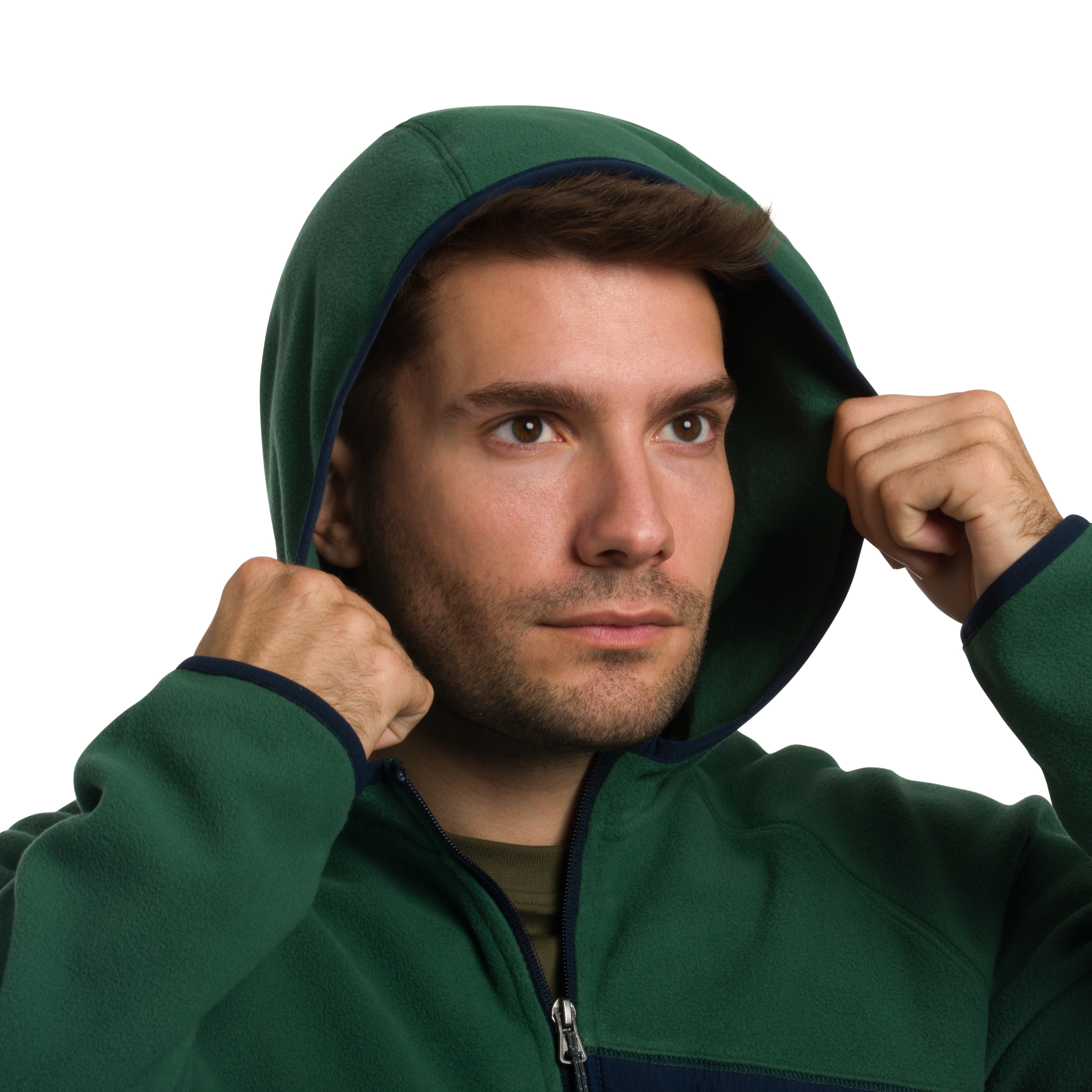 Polar Columbia Fast Trek Overlay Hooded - Rain Forest/Coll Navy