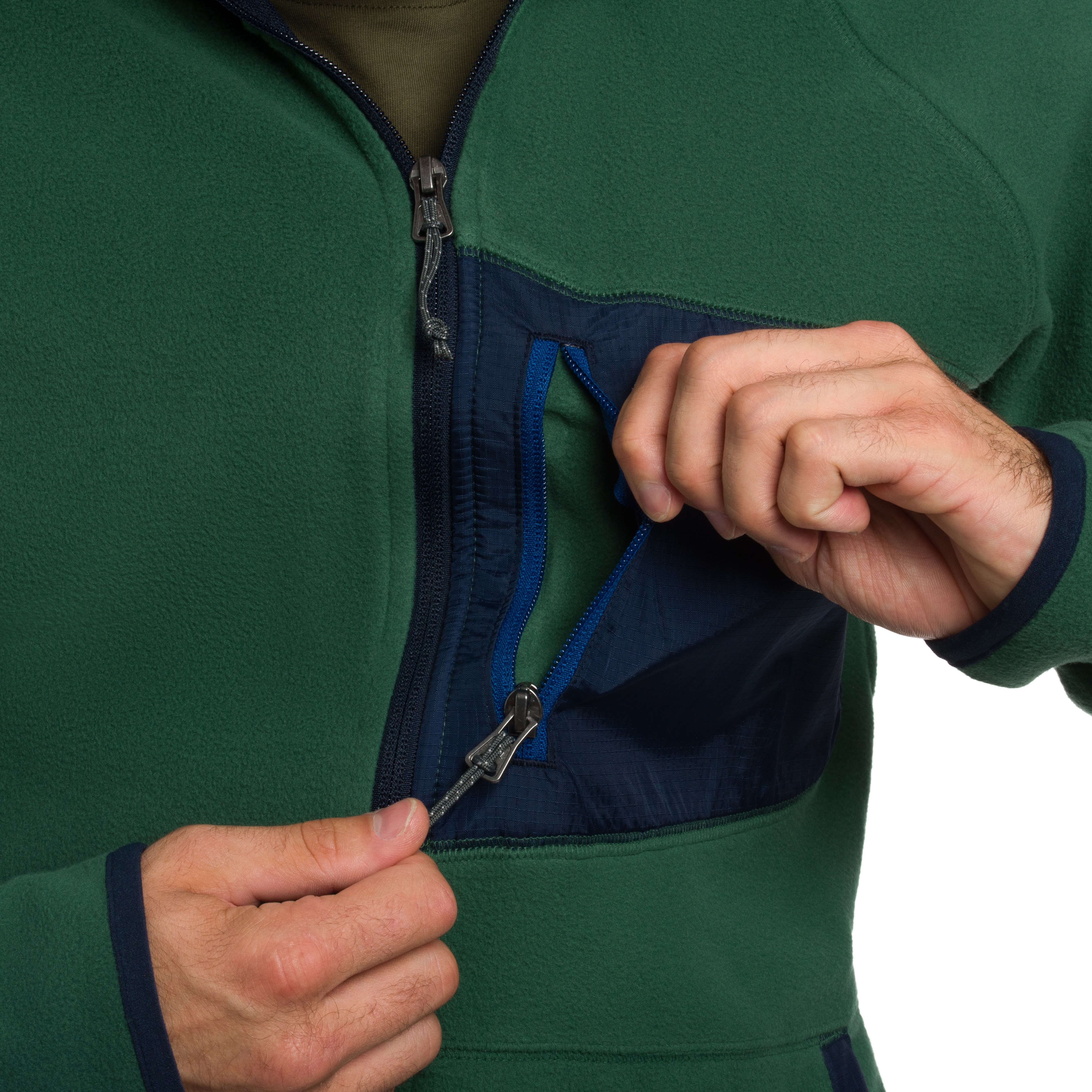 Polar Columbia Fast Trek Overlay Hooded - Rain Forest/Coll Navy