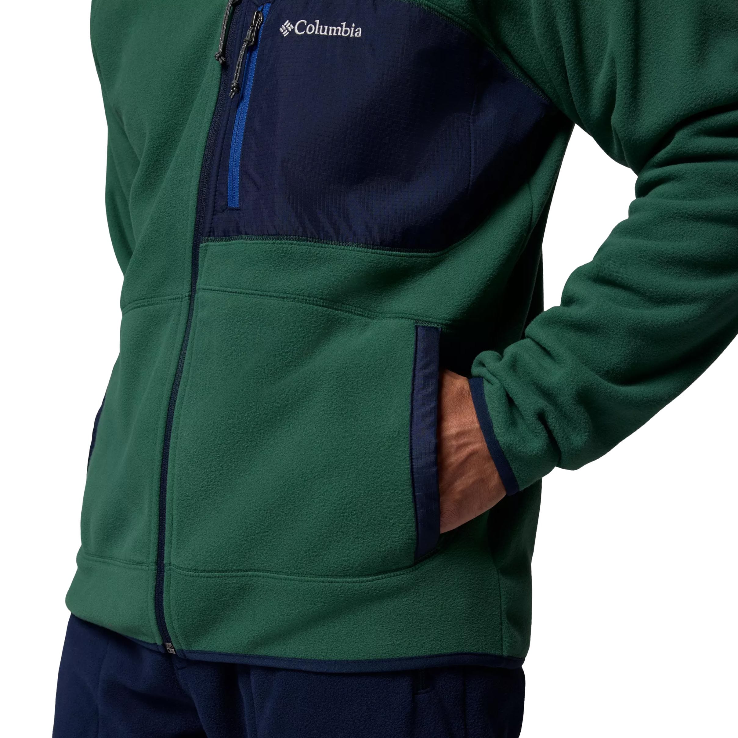 Polar Columbia Fast Trek Overlay Hooded - Rain Forest/Coll Navy