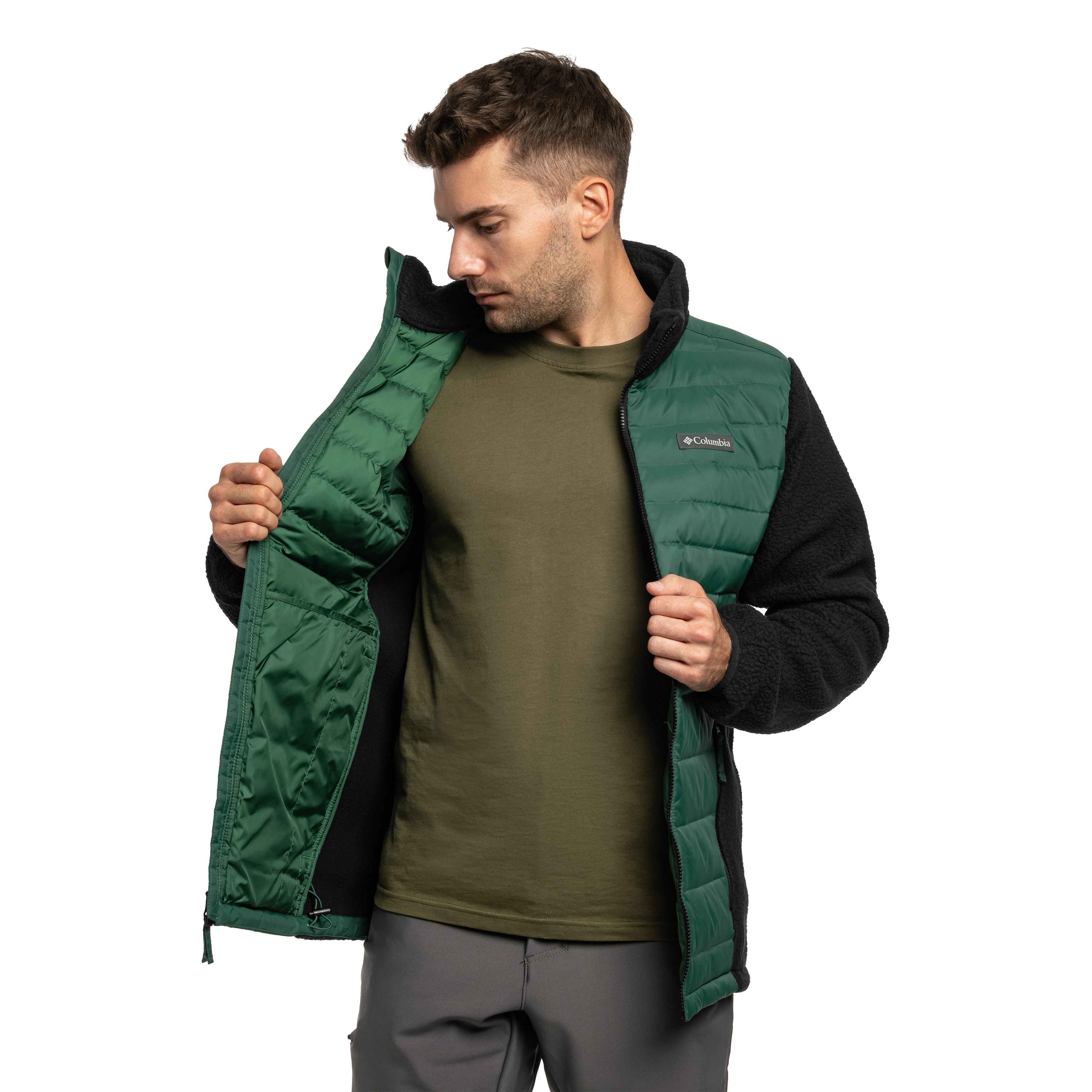 Kurtka Columbia Juniper Peak Hybrid Down Jacket - Rain Forest