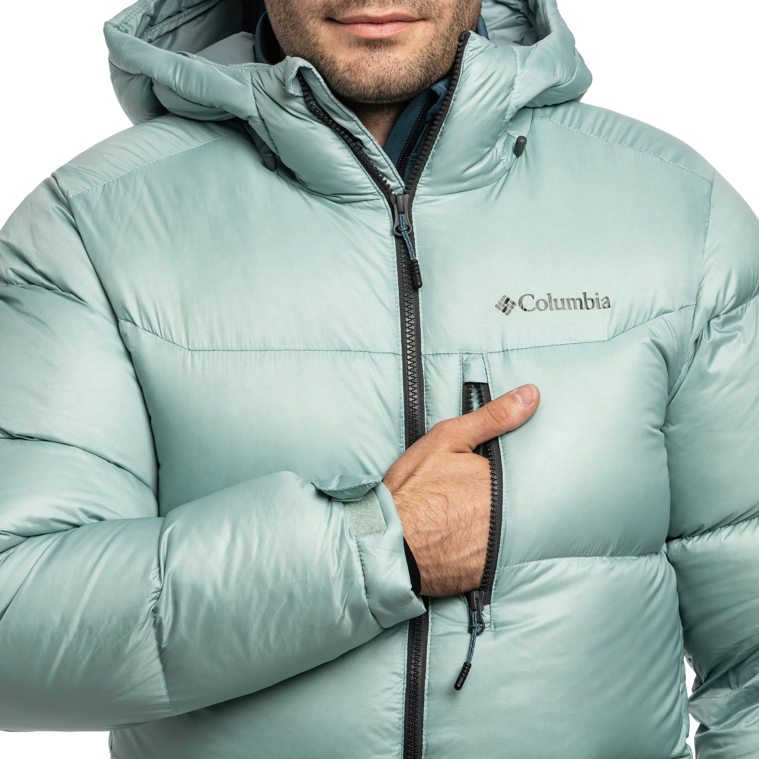 Kurtka Columbia Cloudview Down Hooded Jacket - Crushed Blue