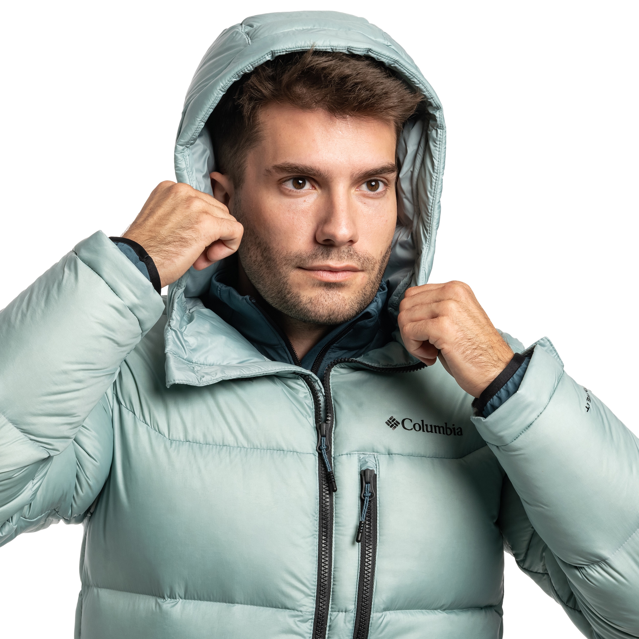 Kurtka Columbia Cloudview Down Hooded Jacket - Crushed Blue