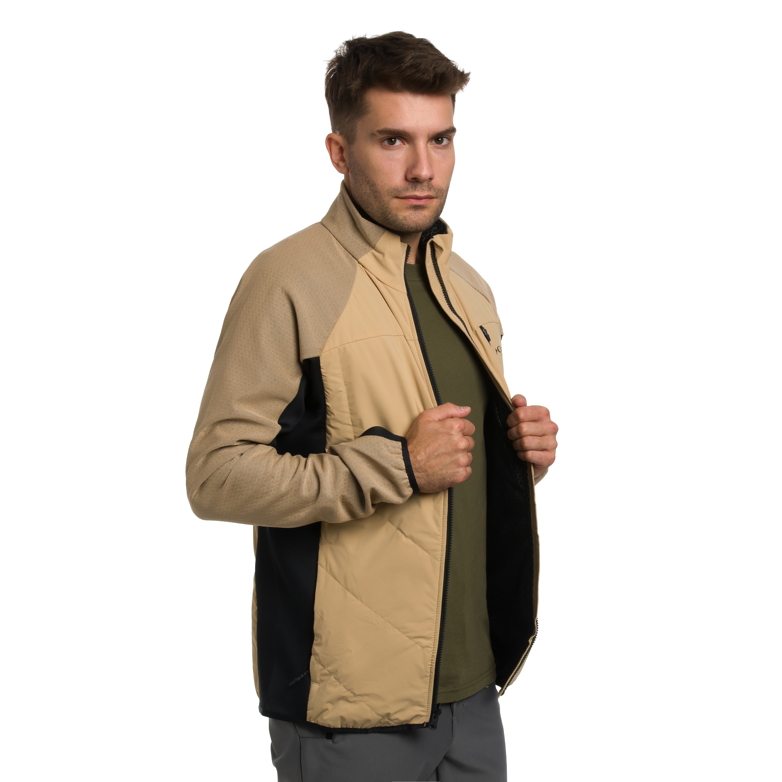 Kurtka Columbia Arctic Crest Hybrid Technical Fleece - Canoe/Black