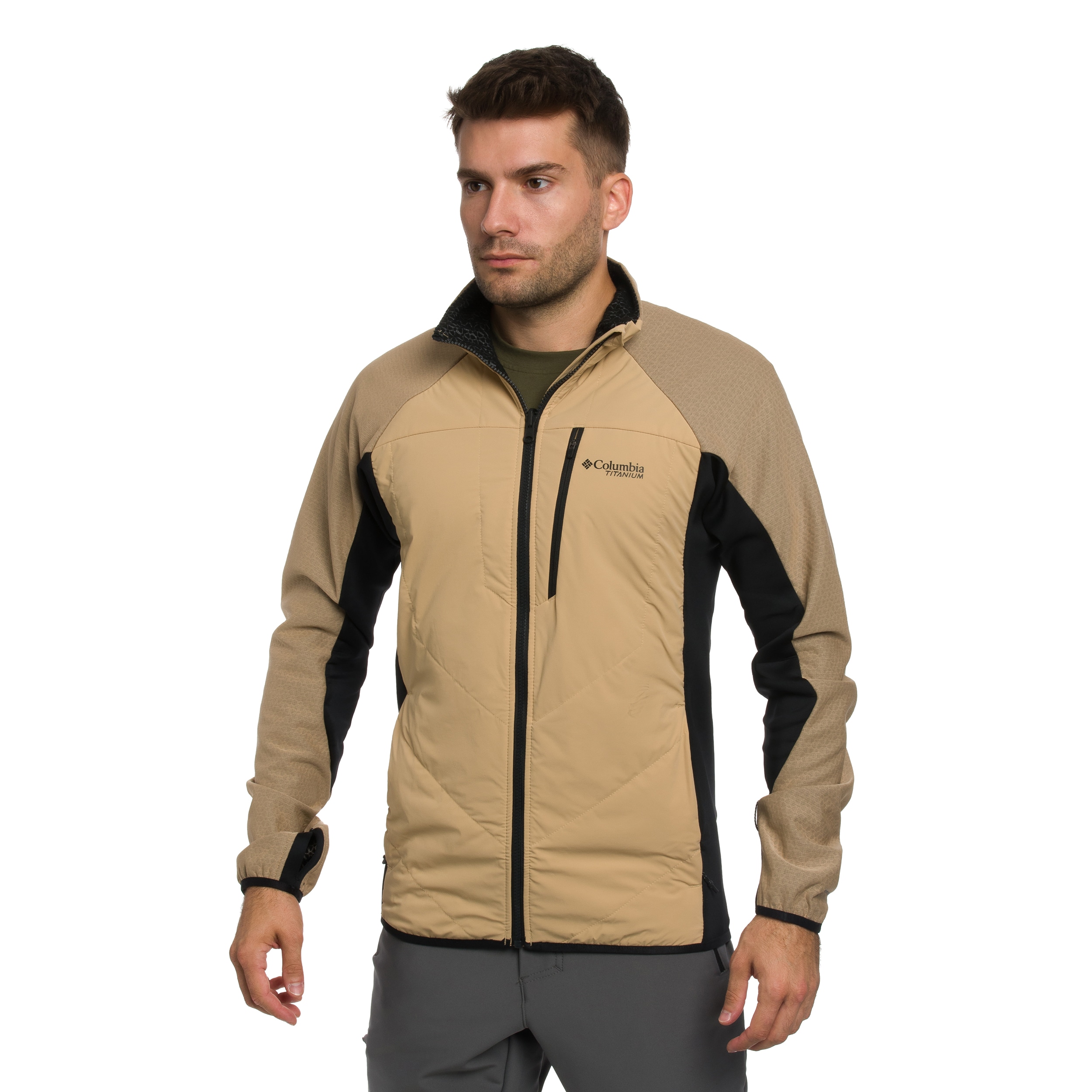 Kurtka Columbia Arctic Crest Hybrid Technical Fleece - Canoe/Black