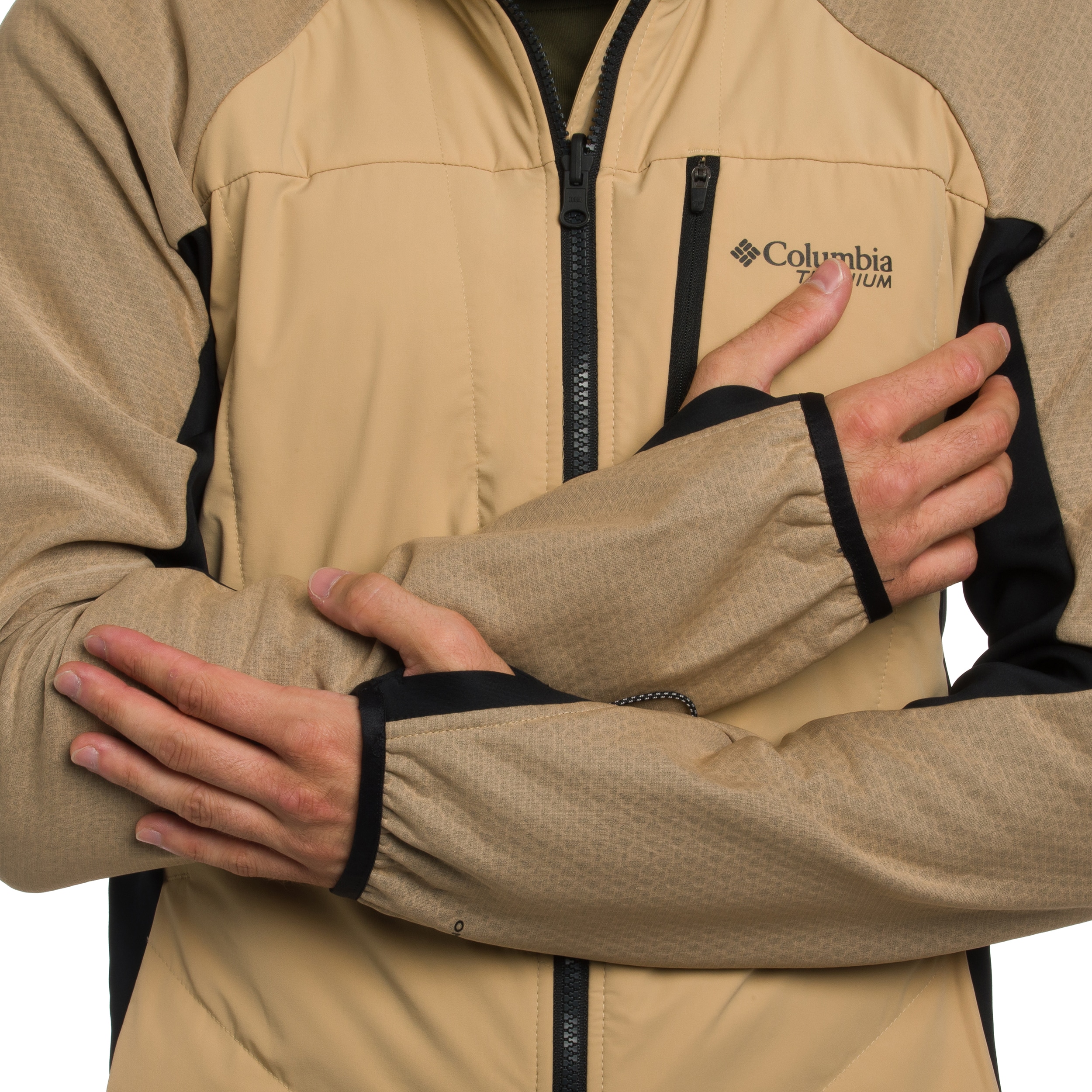 Kurtka Columbia Arctic Crest Hybrid Technical Fleece - Canoe/Black