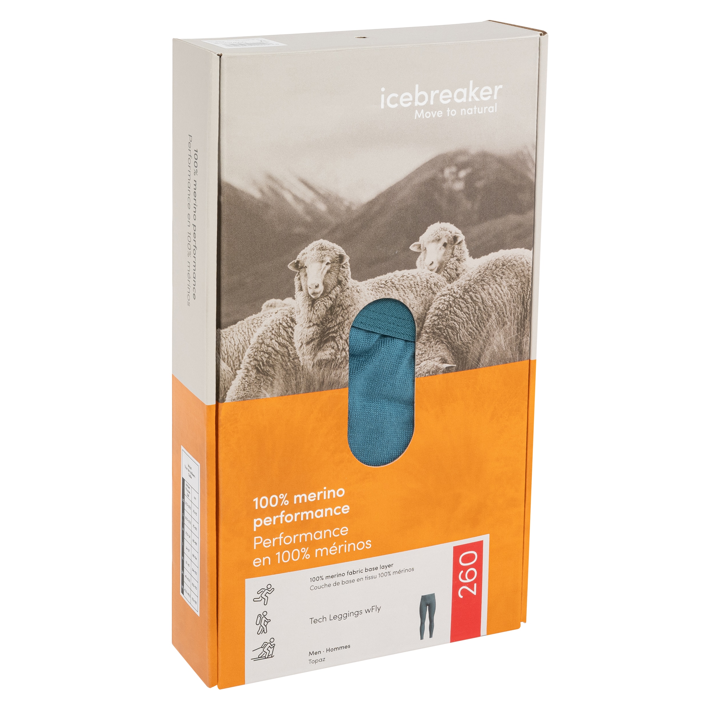 Legginsy termoaktywne Ice Breaker Merino 260 Tech wFly - Topaz