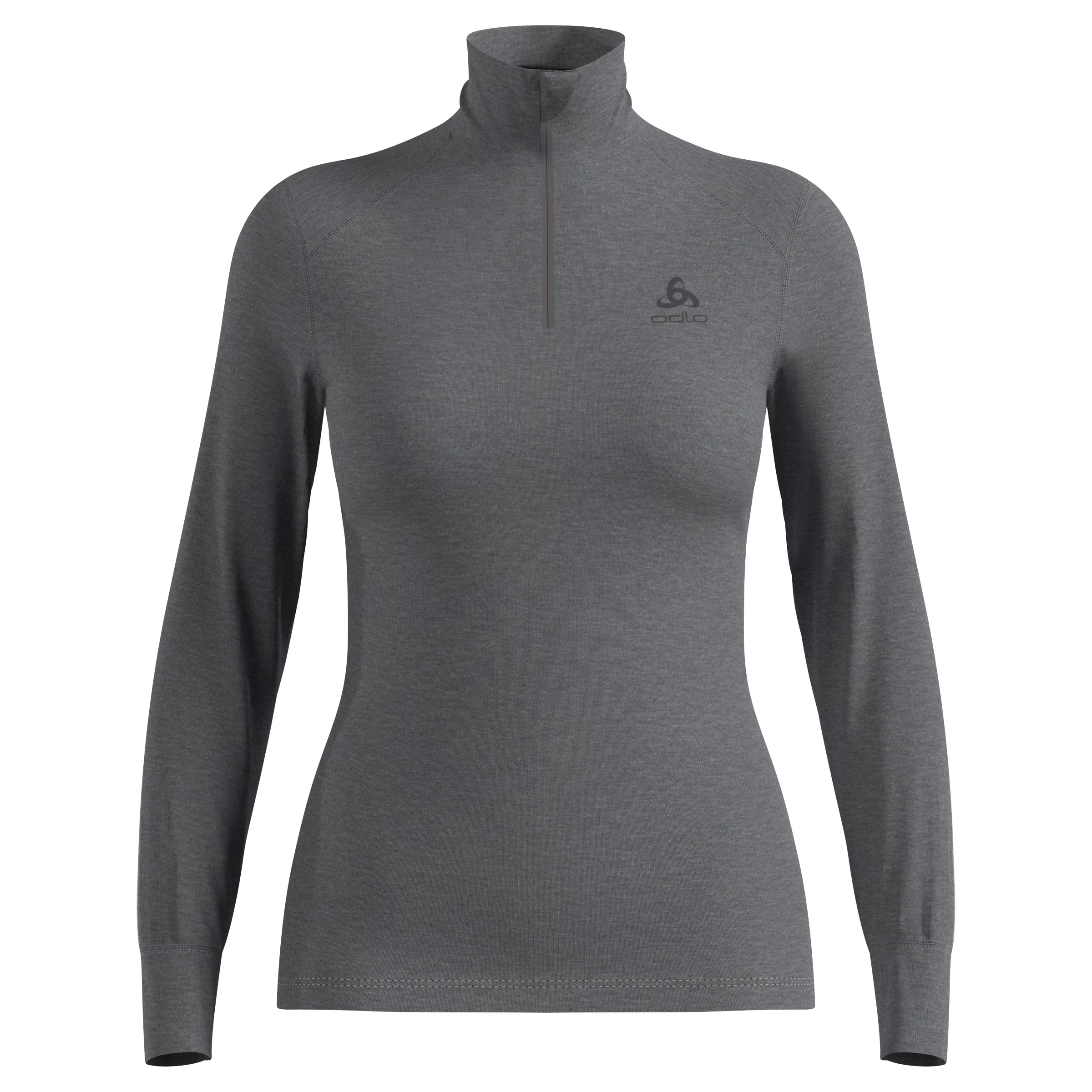 Термоактивна жіноча футболка Odlo Active Warm Base Layer Half-Zip - Grey Melange