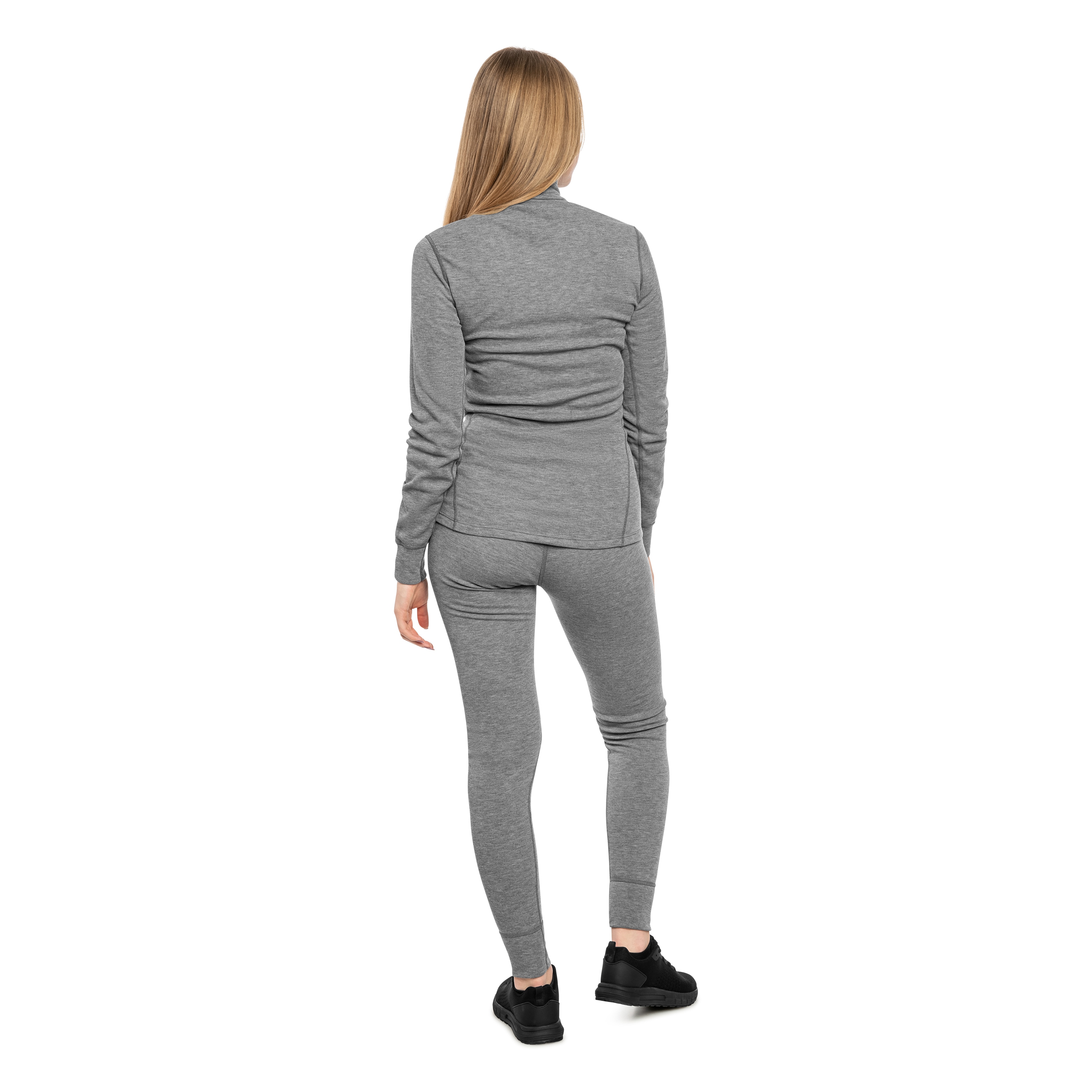 Koszulka termoaktywna damska Odlo Active Warm Base Layer Half-Zip - Grey Melange