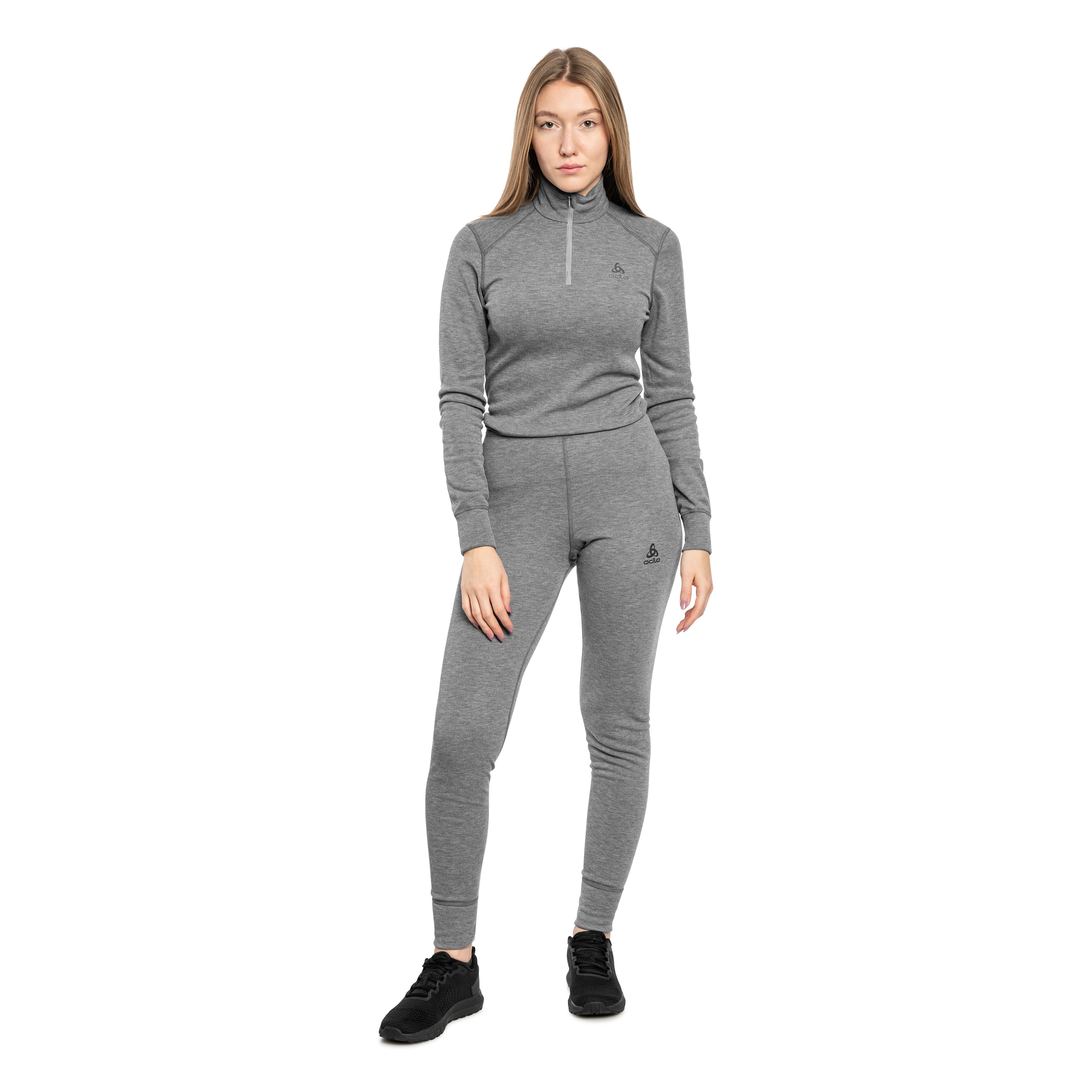 Legginsy termoaktywne damskie Odlo Active Warm Eco - Melange Grey