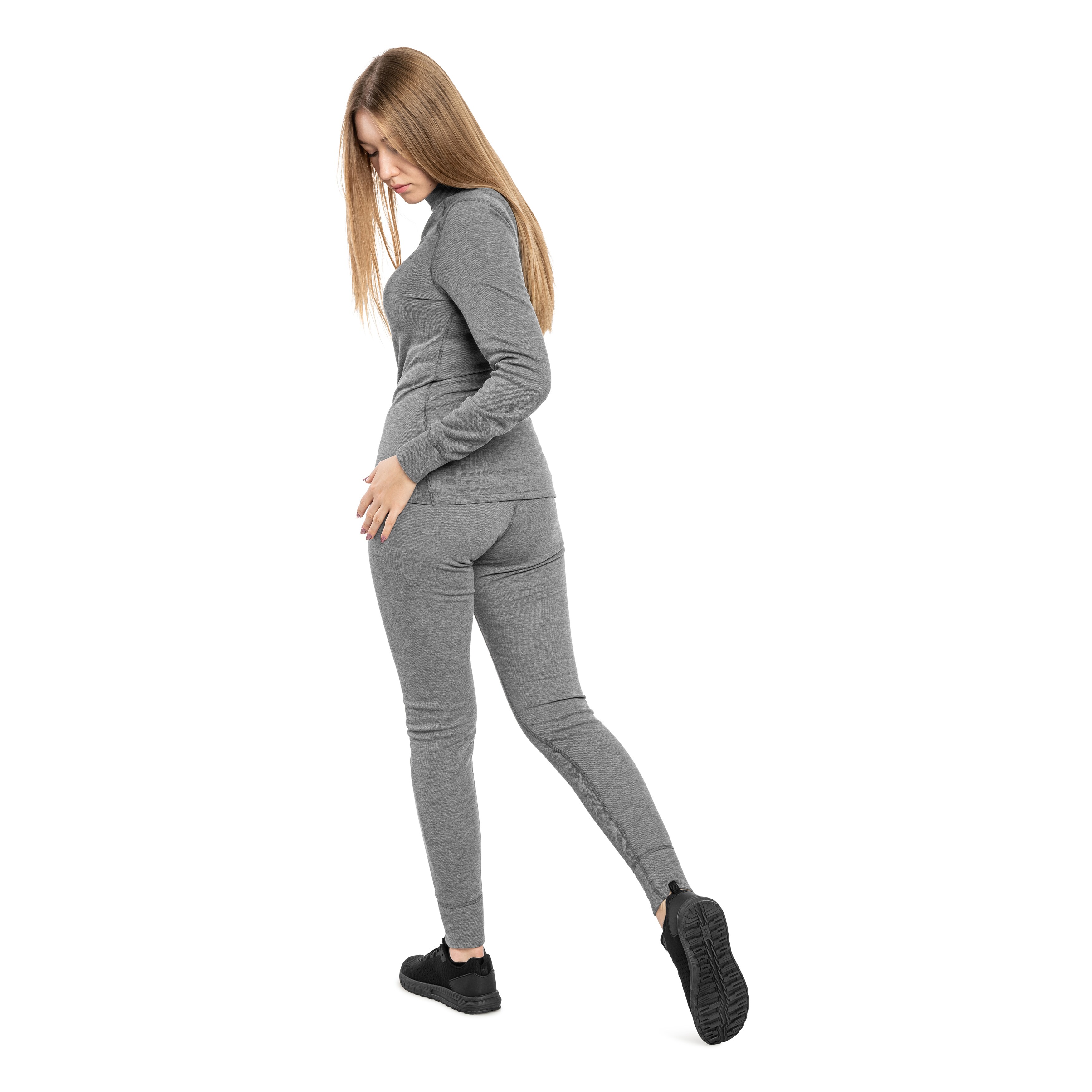 Legginsy termoaktywne damskie Odlo Active Warm Eco - Melange Grey
