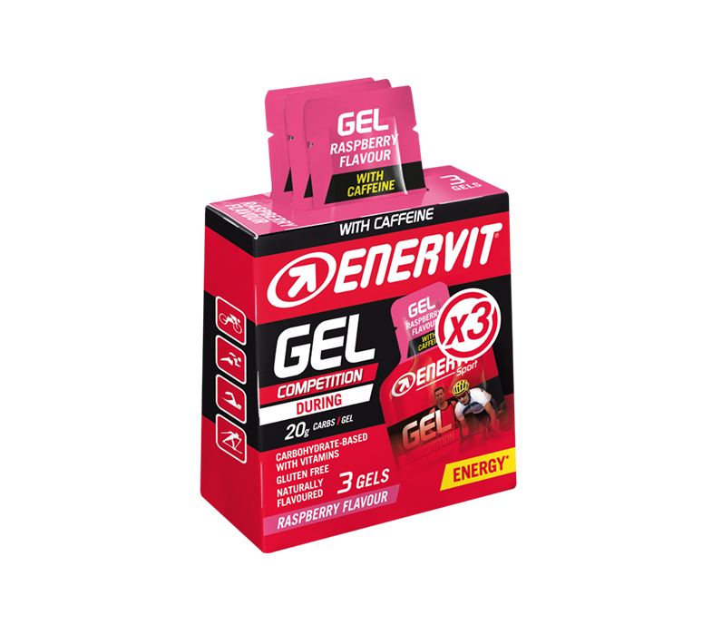Żel energetyczny Enervit Sport z kofeiną - 3 x 25 ml - Malina