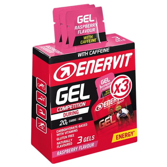 Żel energetyczny Enervit Sport z kofeiną - 3 x 25 ml - Malina