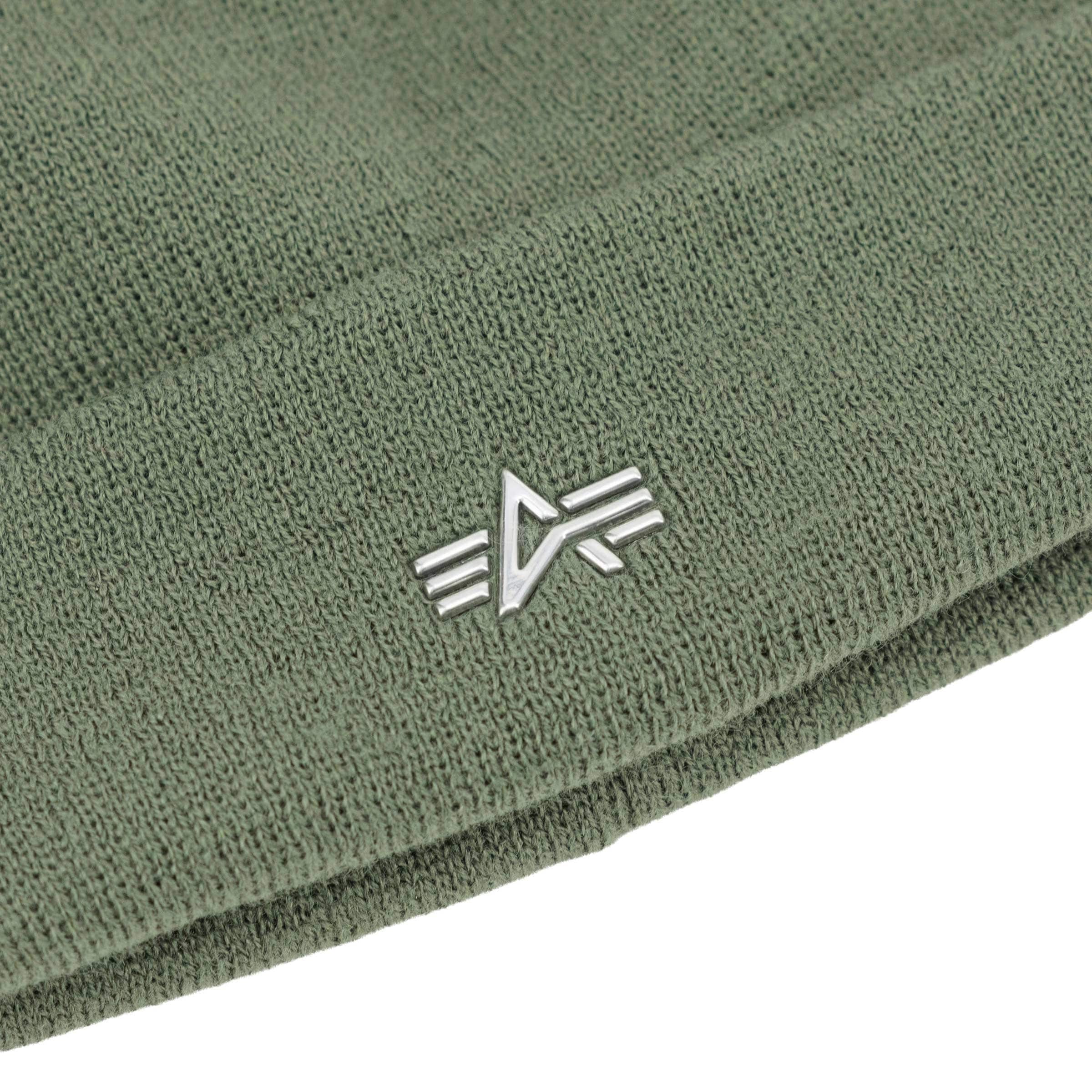 Шапка Alpha Industries Metal Logo Beanie - Sage Green