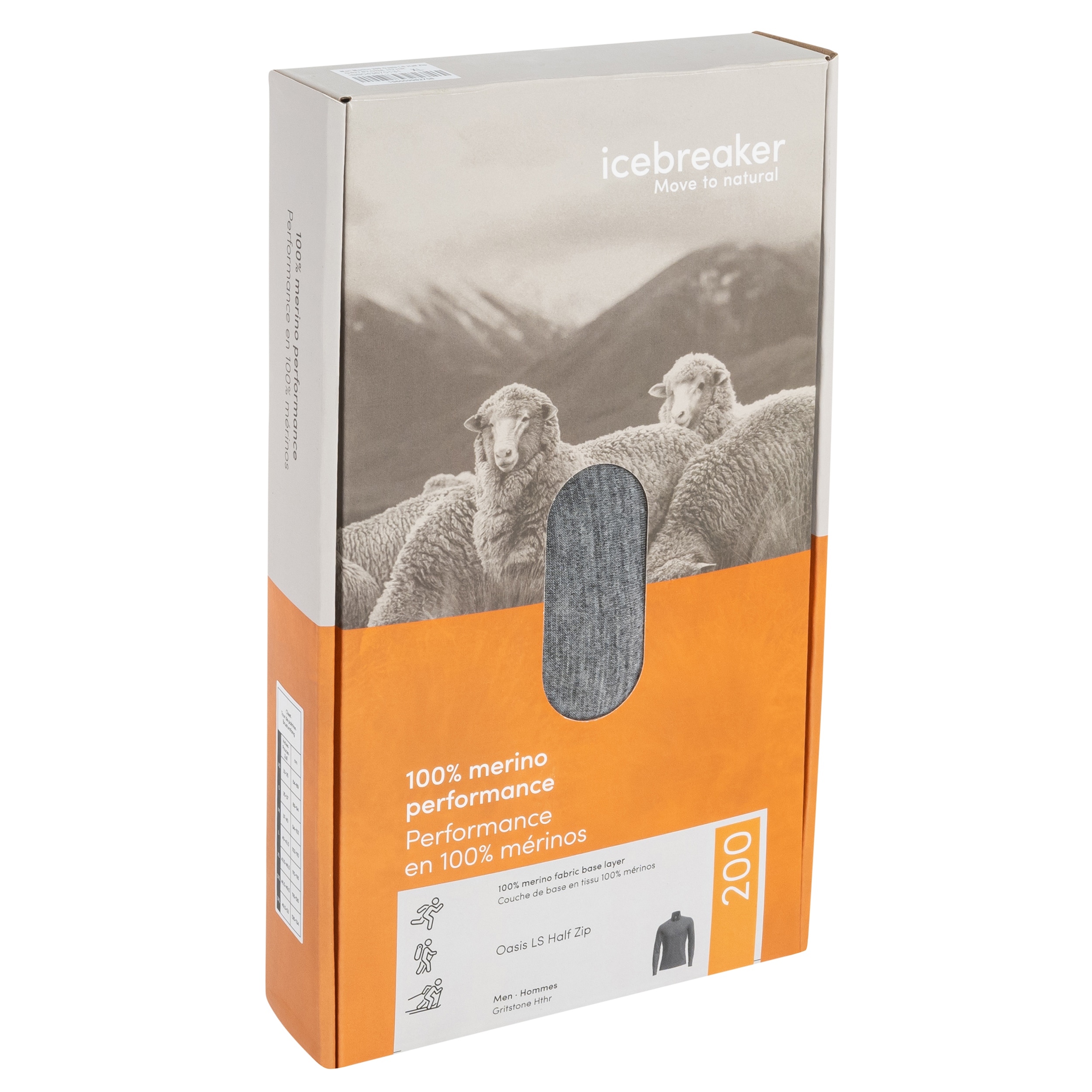 Koszulka termoaktywna Icebreaker Merino 200 Oasis Long Sleeve Half Zip - Gritstone Heather