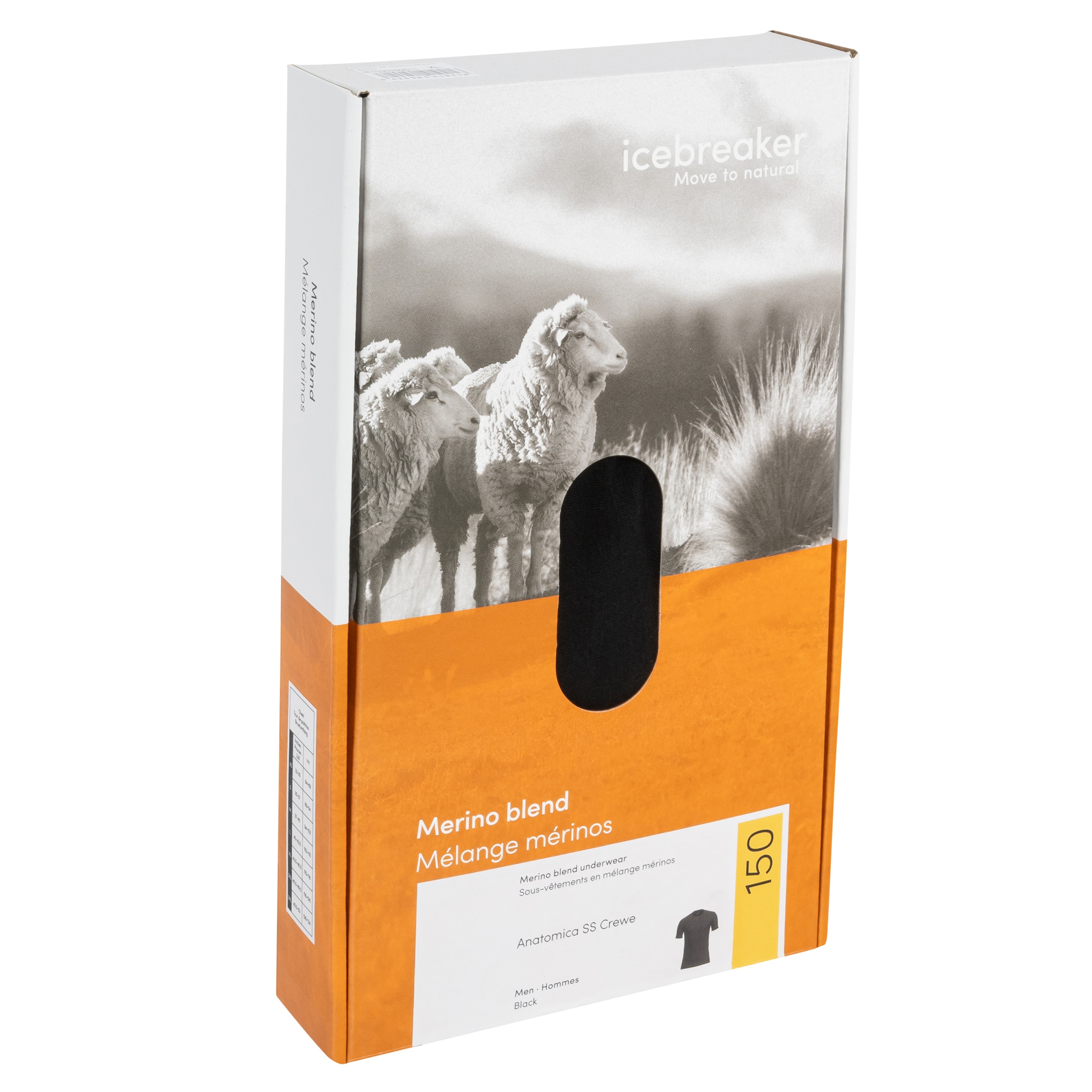 Koszulka T-Shirt Icebreaker Merino 150 Anatomica Short Sleeve Crew - Black