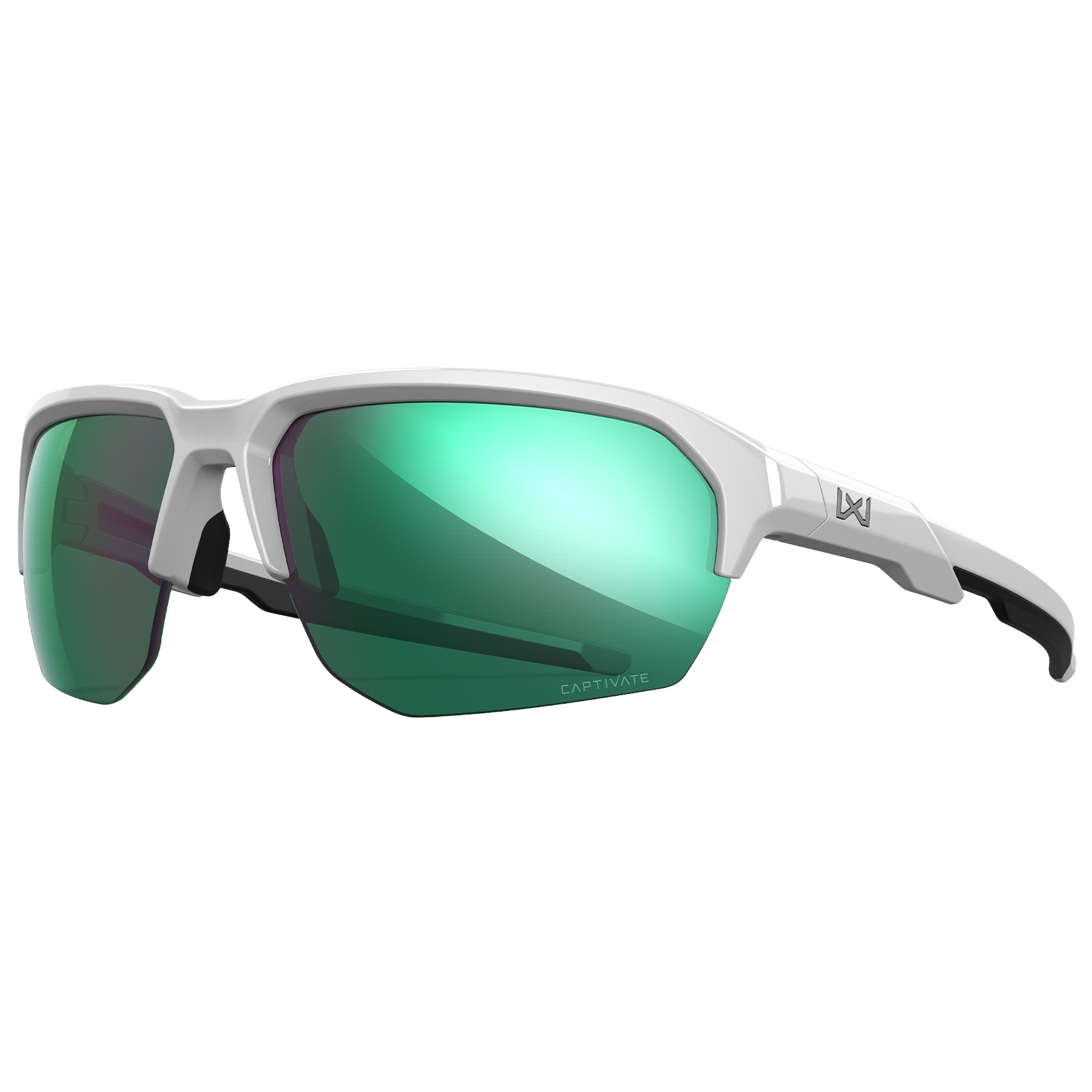 Okulary Wiley X WX JAKL - Captivate Polarized Green Mirror/Polished White