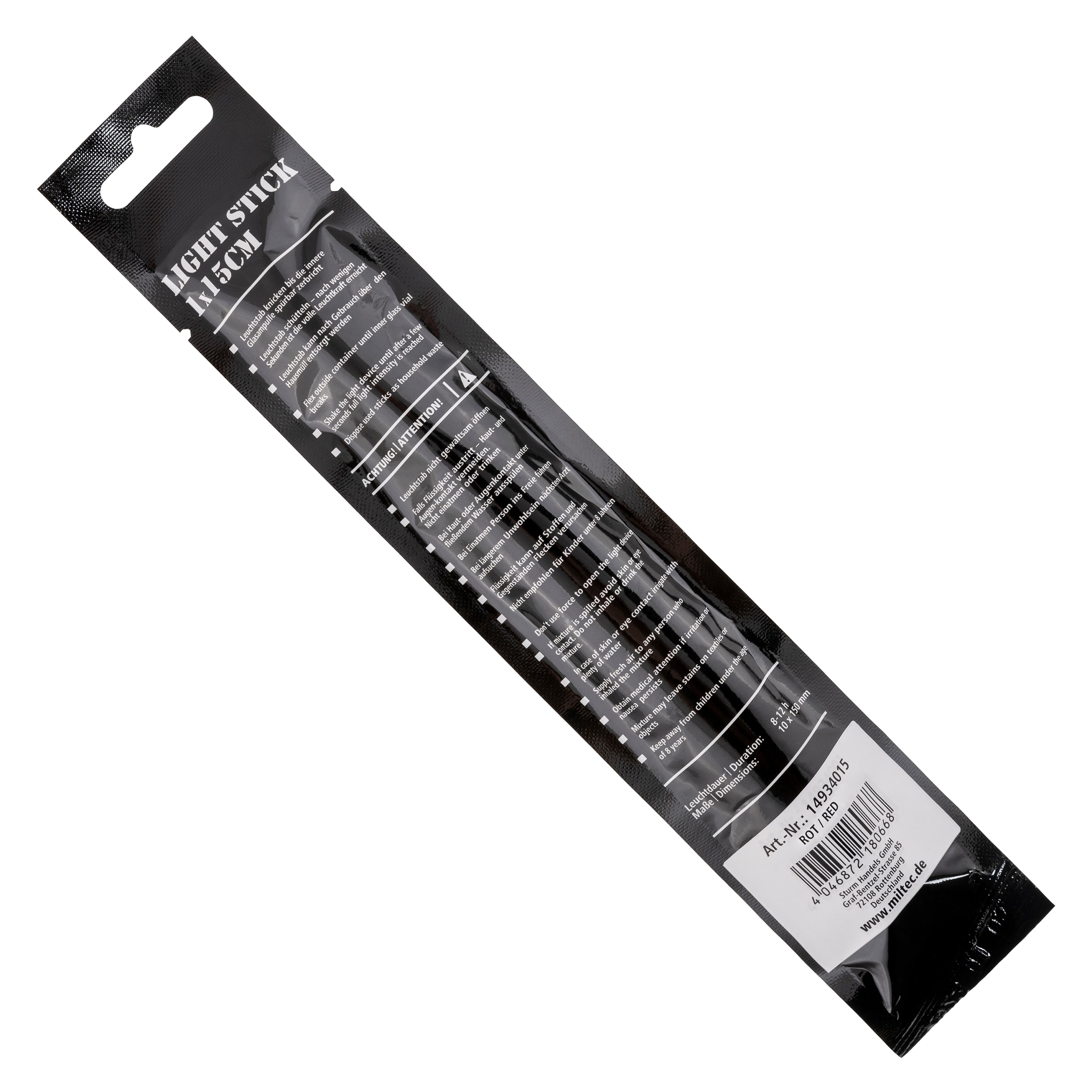 Oświetlenie chemiczne Mil-Tec Lightstick 1 x 15 cm Red - 5 szt.