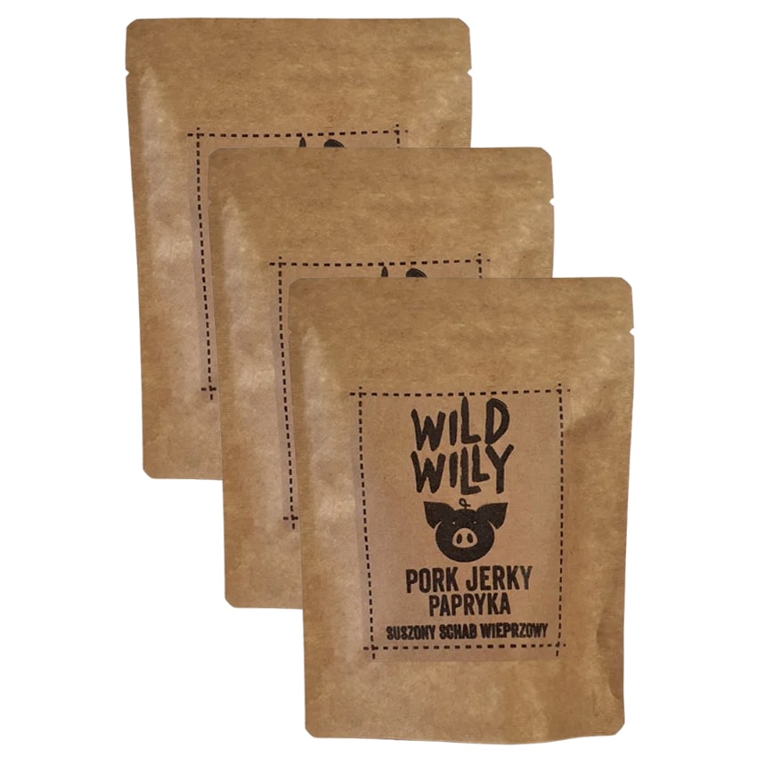 Suszona wieprzowina Wild Willy Pork Jerky Papryka 30 g - 3 szt.