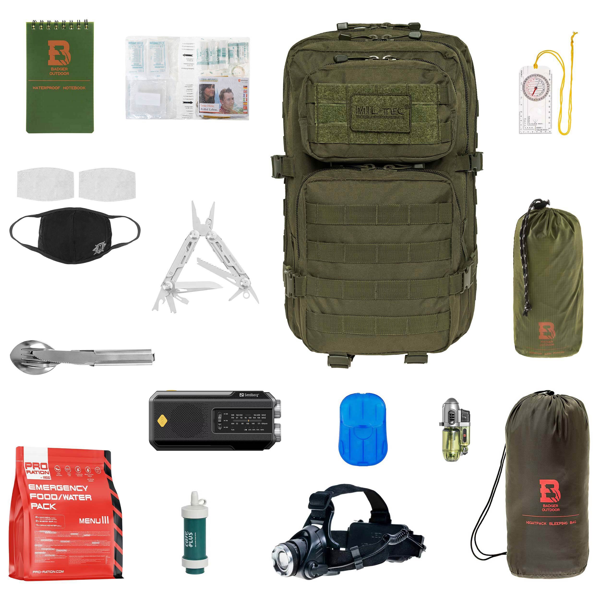 Рюкзак RCB Mil-Tec Assault Pack Large 36 л Olive - з обладнанням