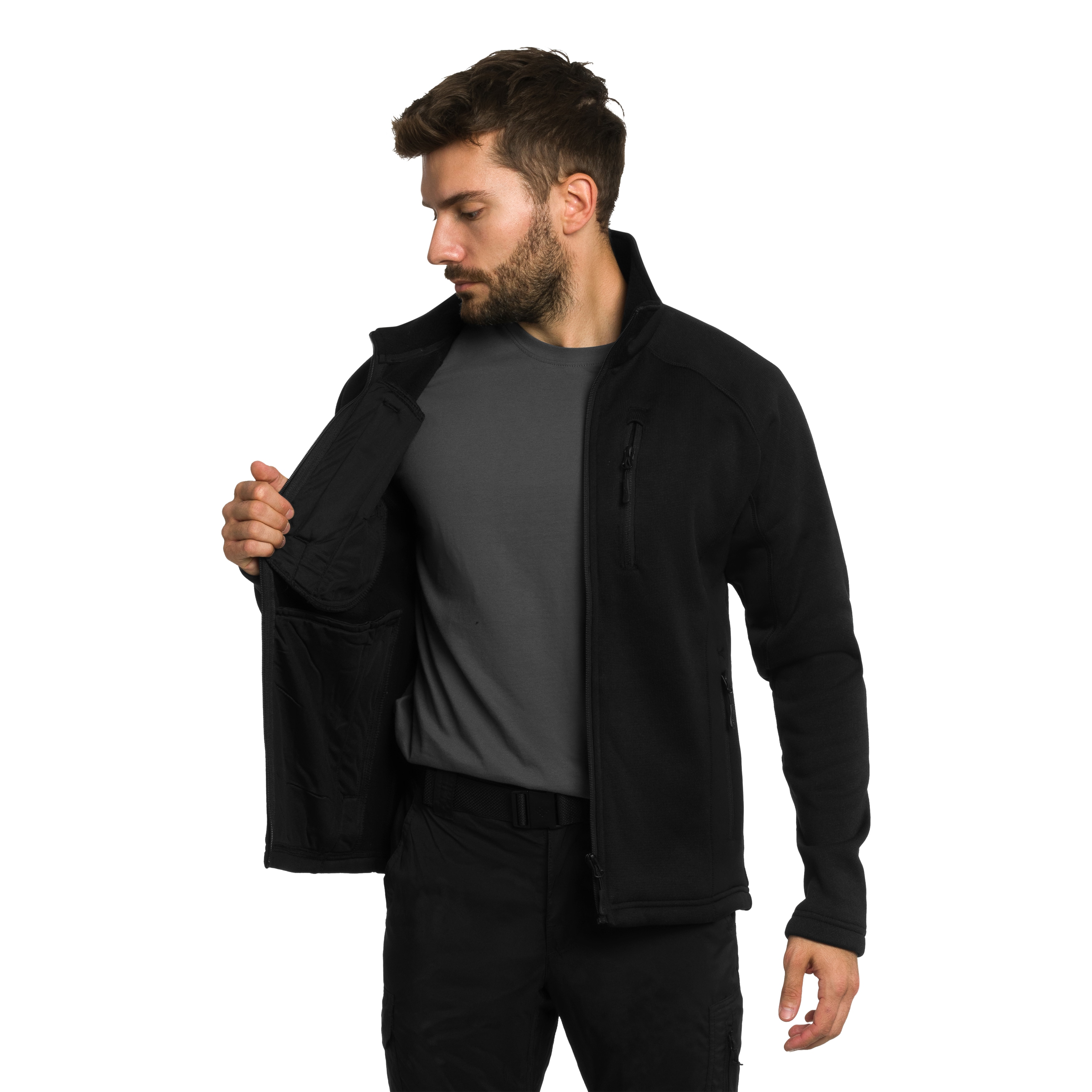 Флісова кофта Mil-Tec Outdoor Structure Fleece - Black