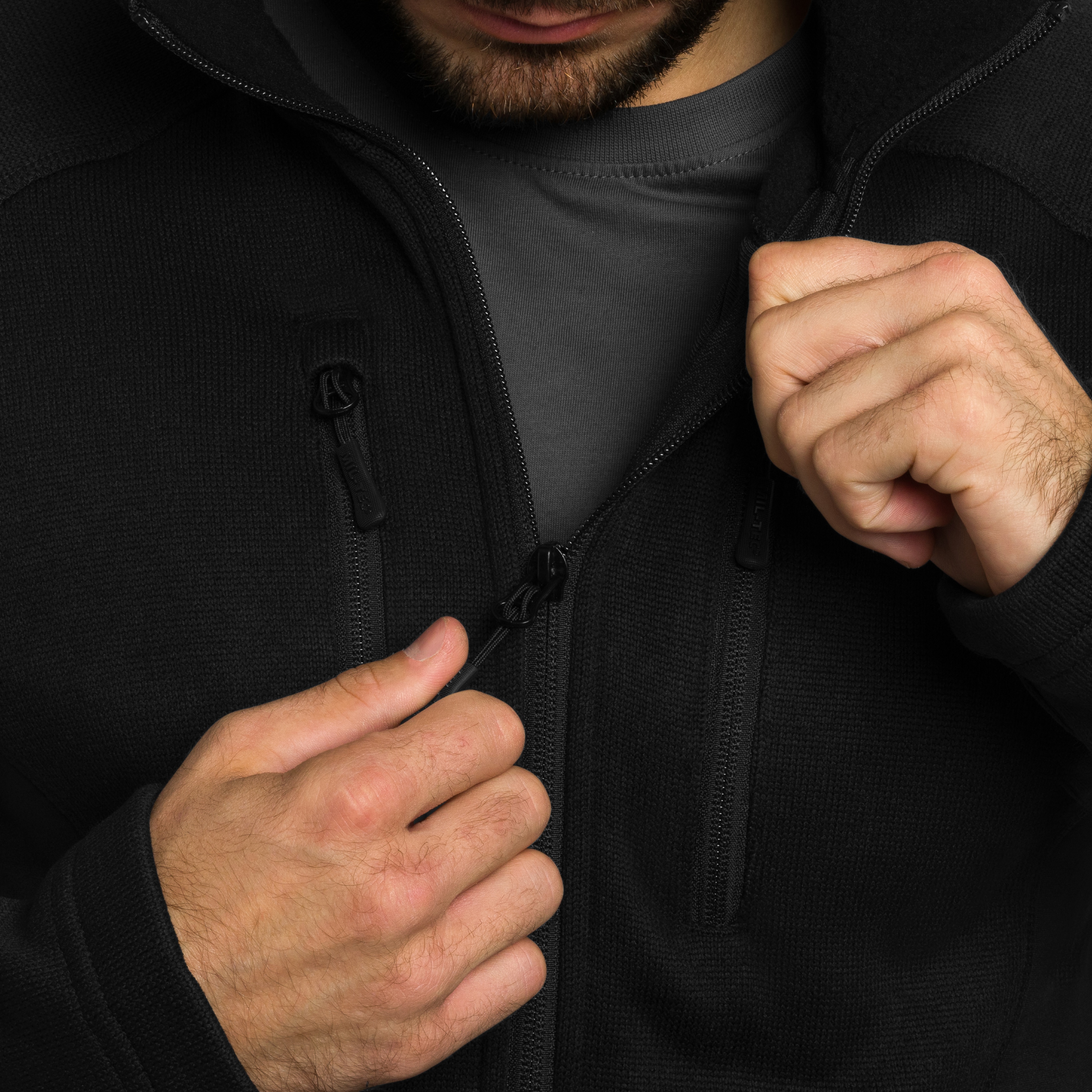 Флісова кофта Mil-Tec Outdoor Structure Fleece - Black