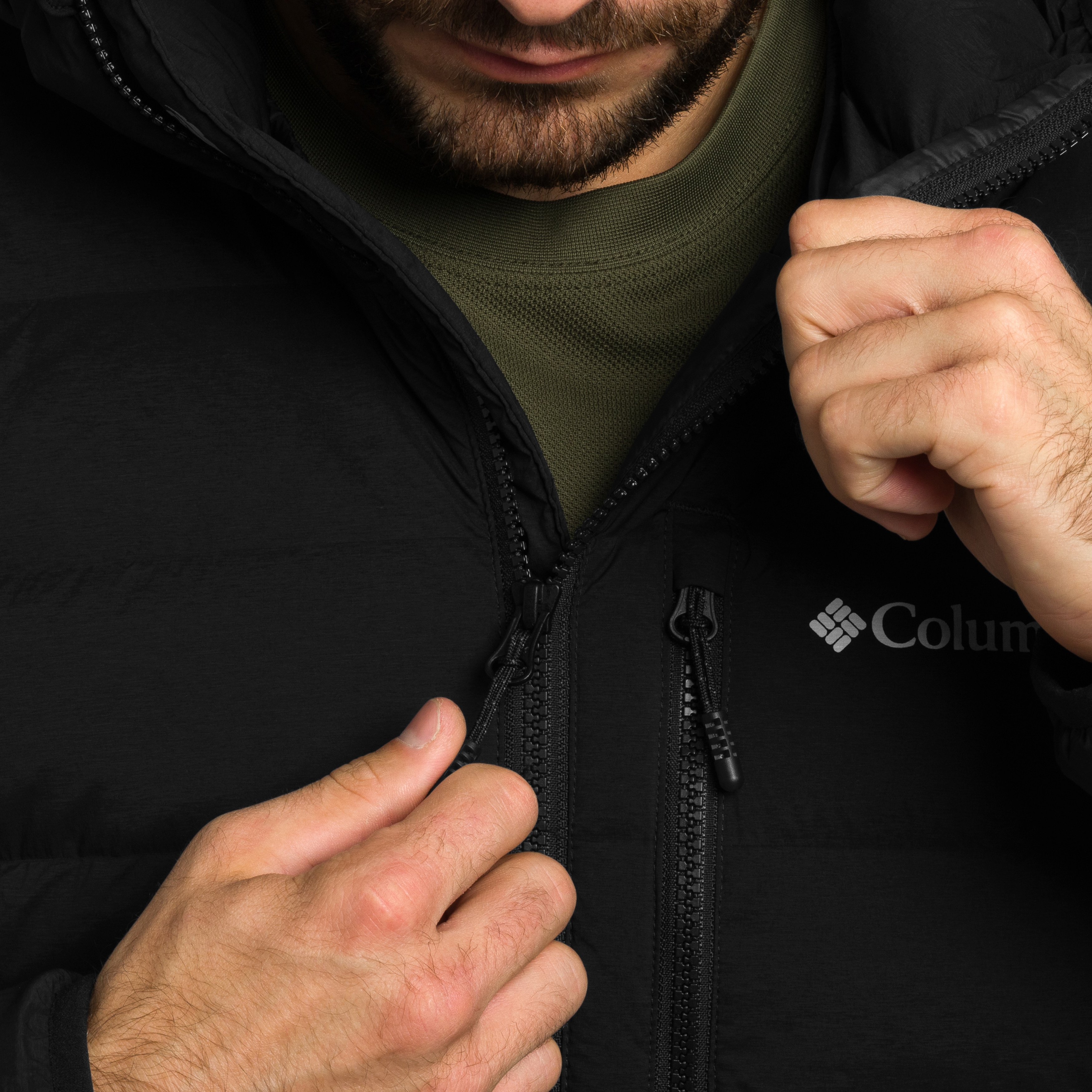 Kurtka Columbia Drift Peak Stretch Down Hooded - Black