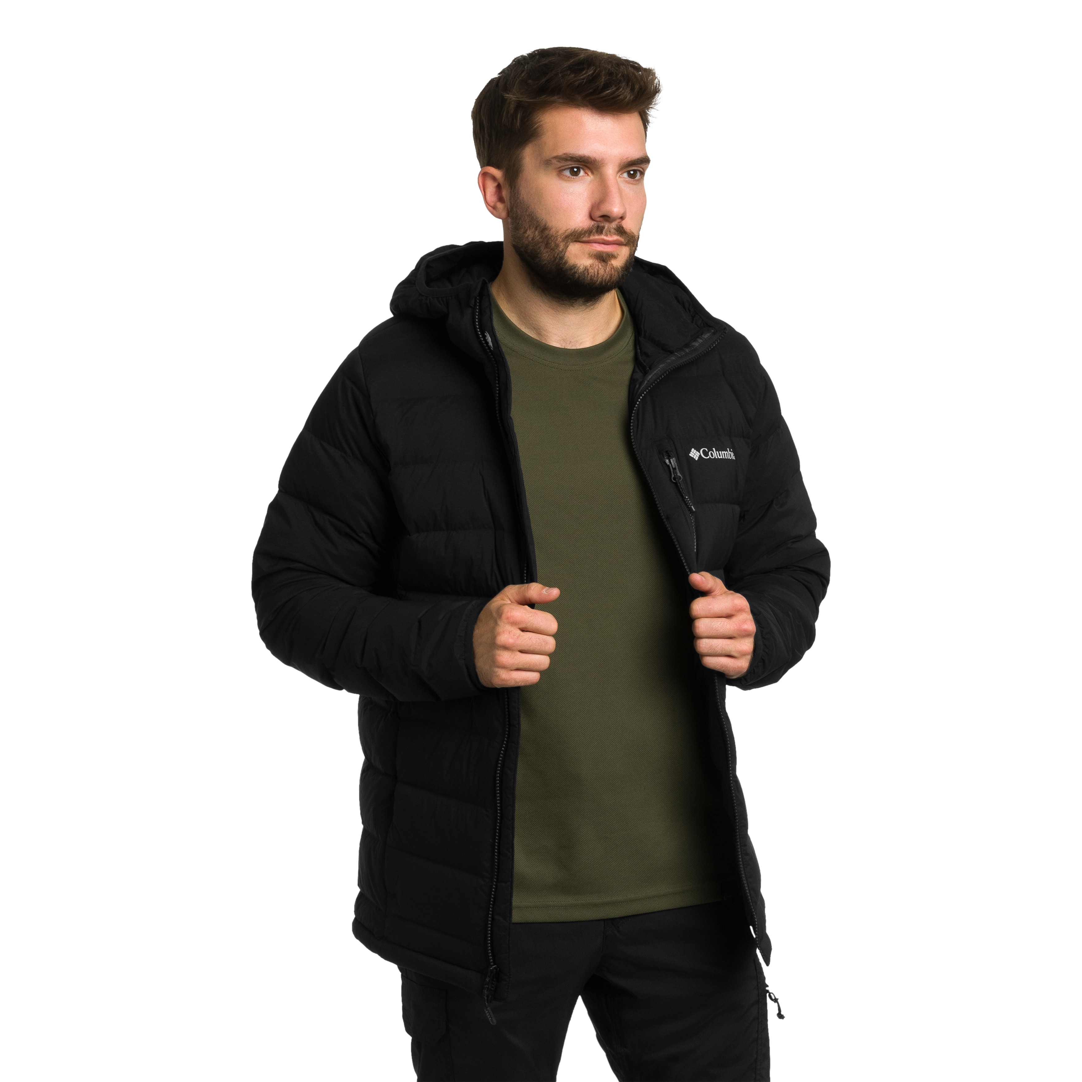 Kurtka Columbia Drift Peak Stretch Down Hooded - Black