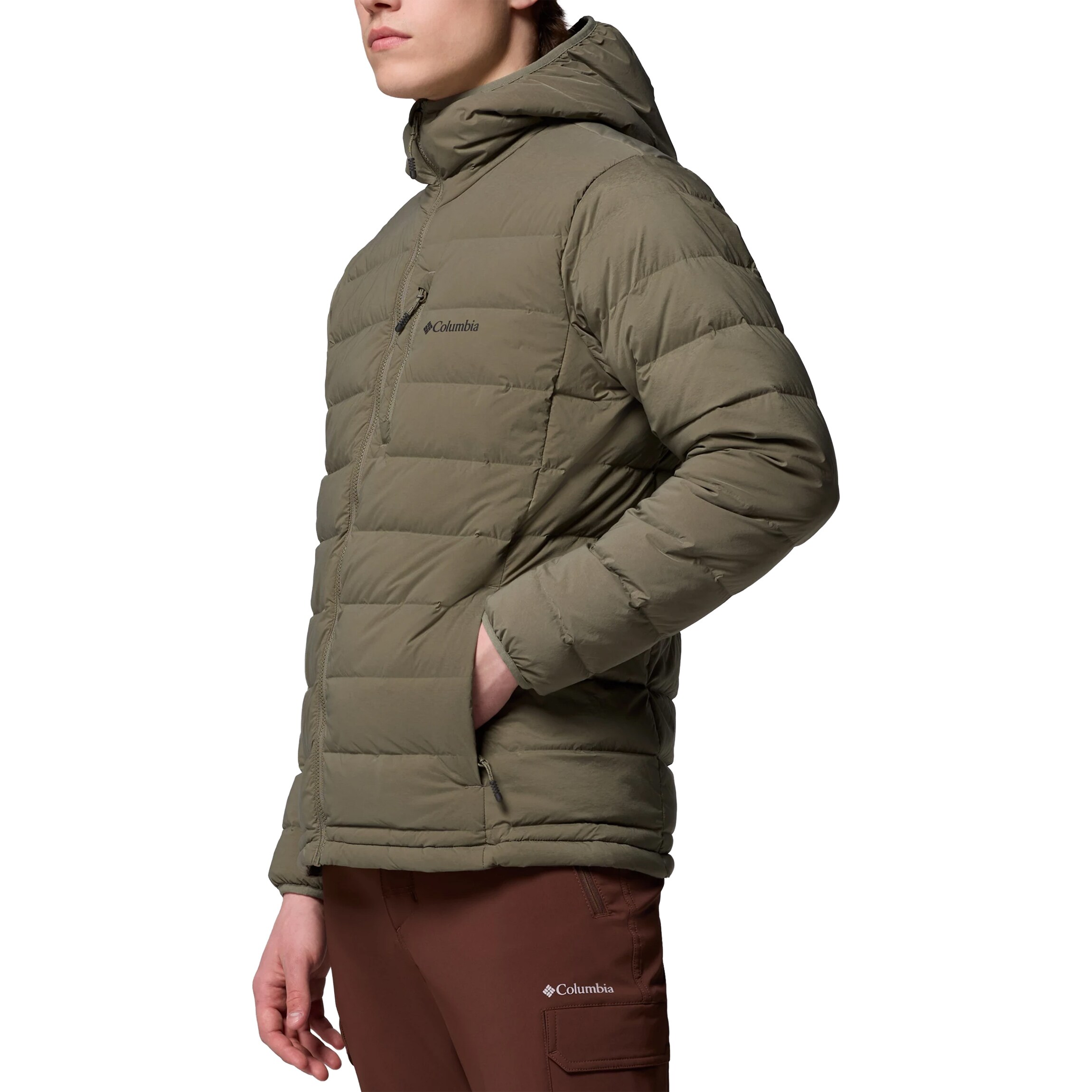Kurtka Columbia Drift Peak Stretch Down Hooded - Stone Green