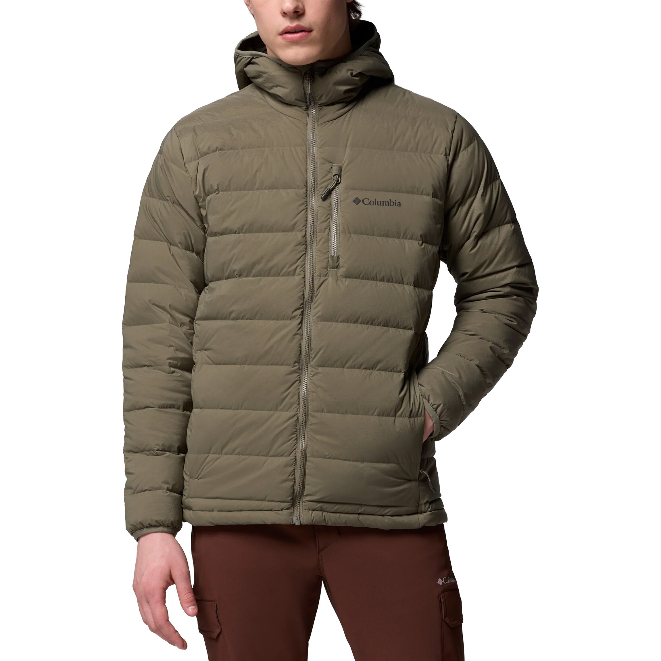 Kurtka Columbia Drift Peak Stretch Down Hooded - Stone Green