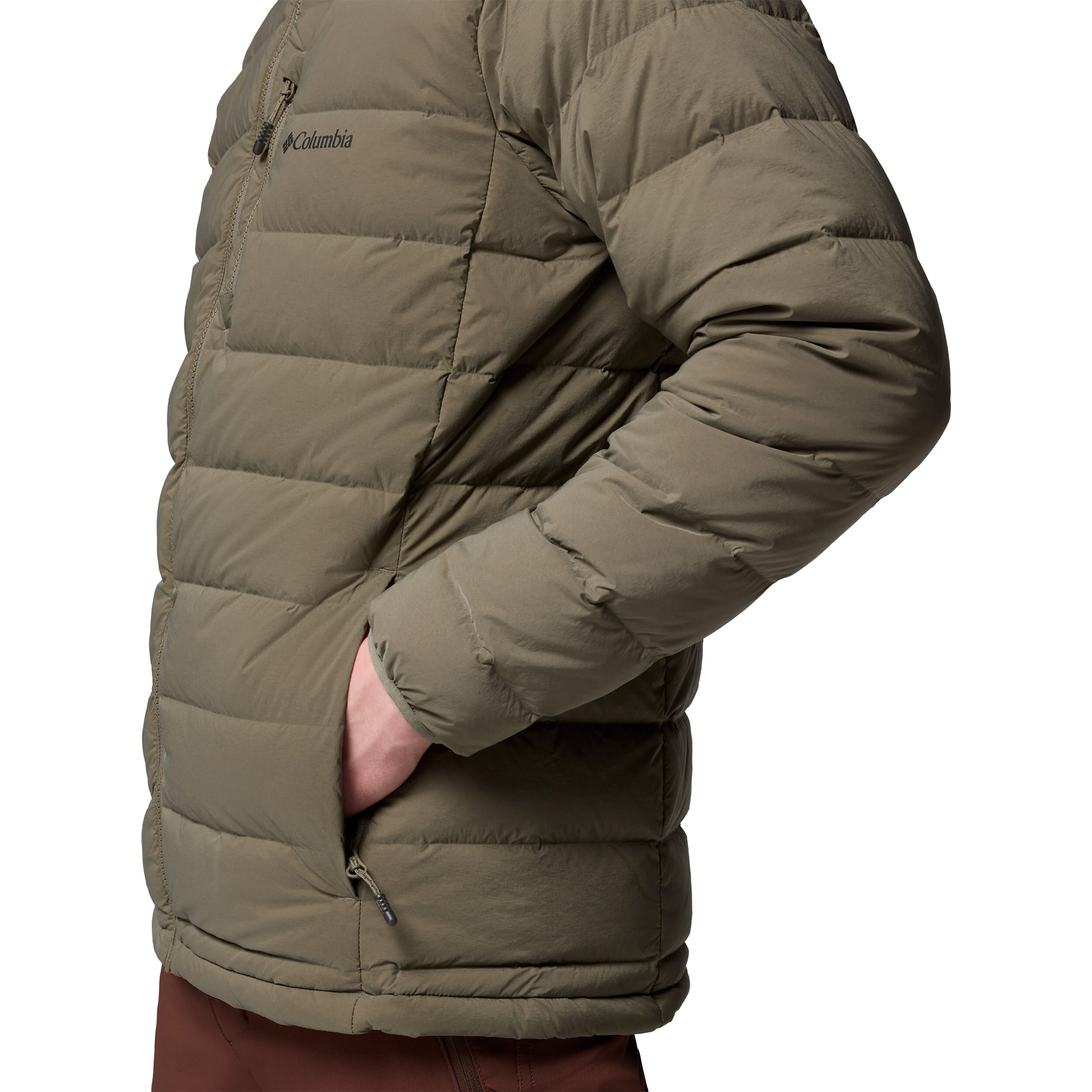 Kurtka Columbia Drift Peak Stretch Down Hooded - Stone Green