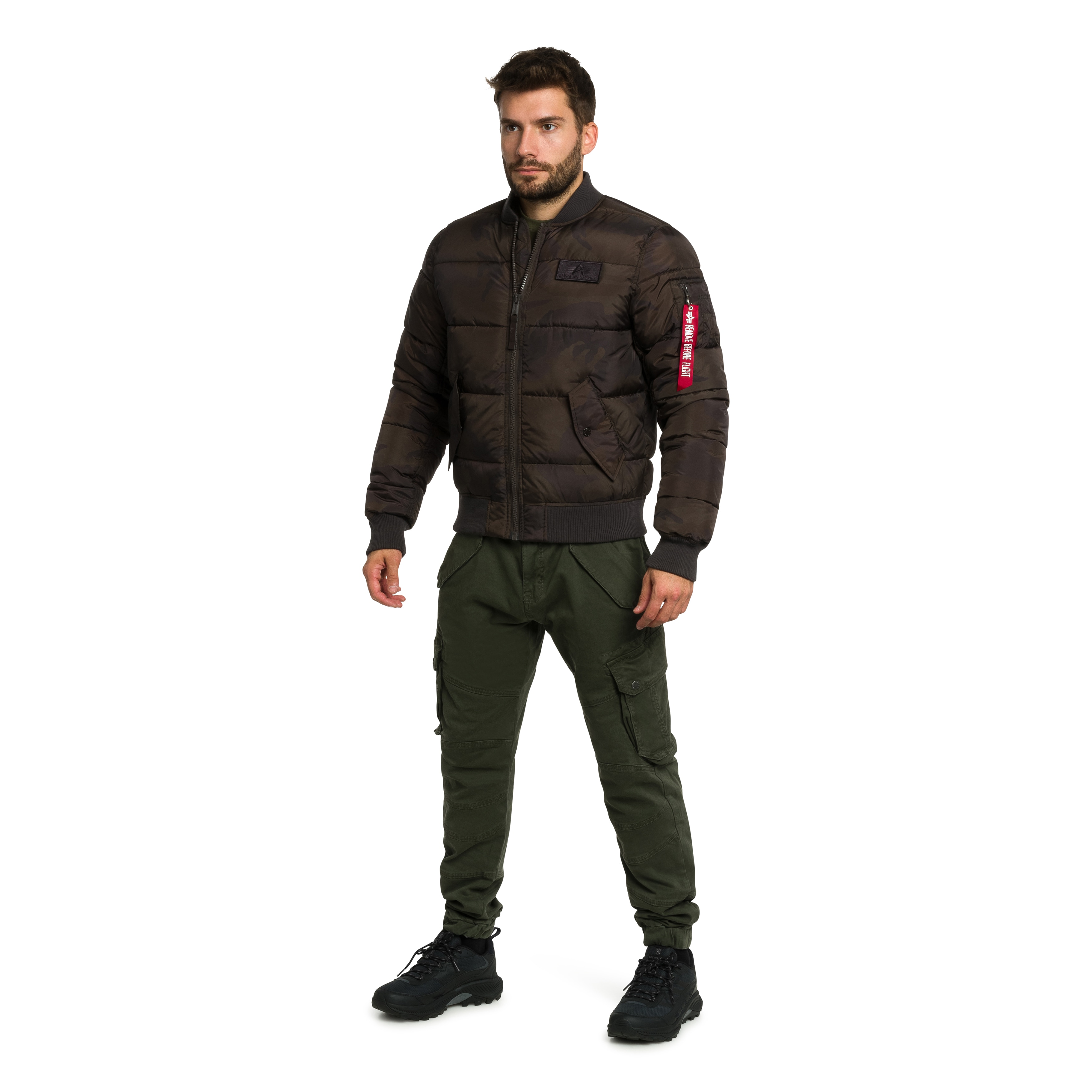 Kurtka Alpha Industries MA-1 Puffer Bomber - Dark Olive Camo