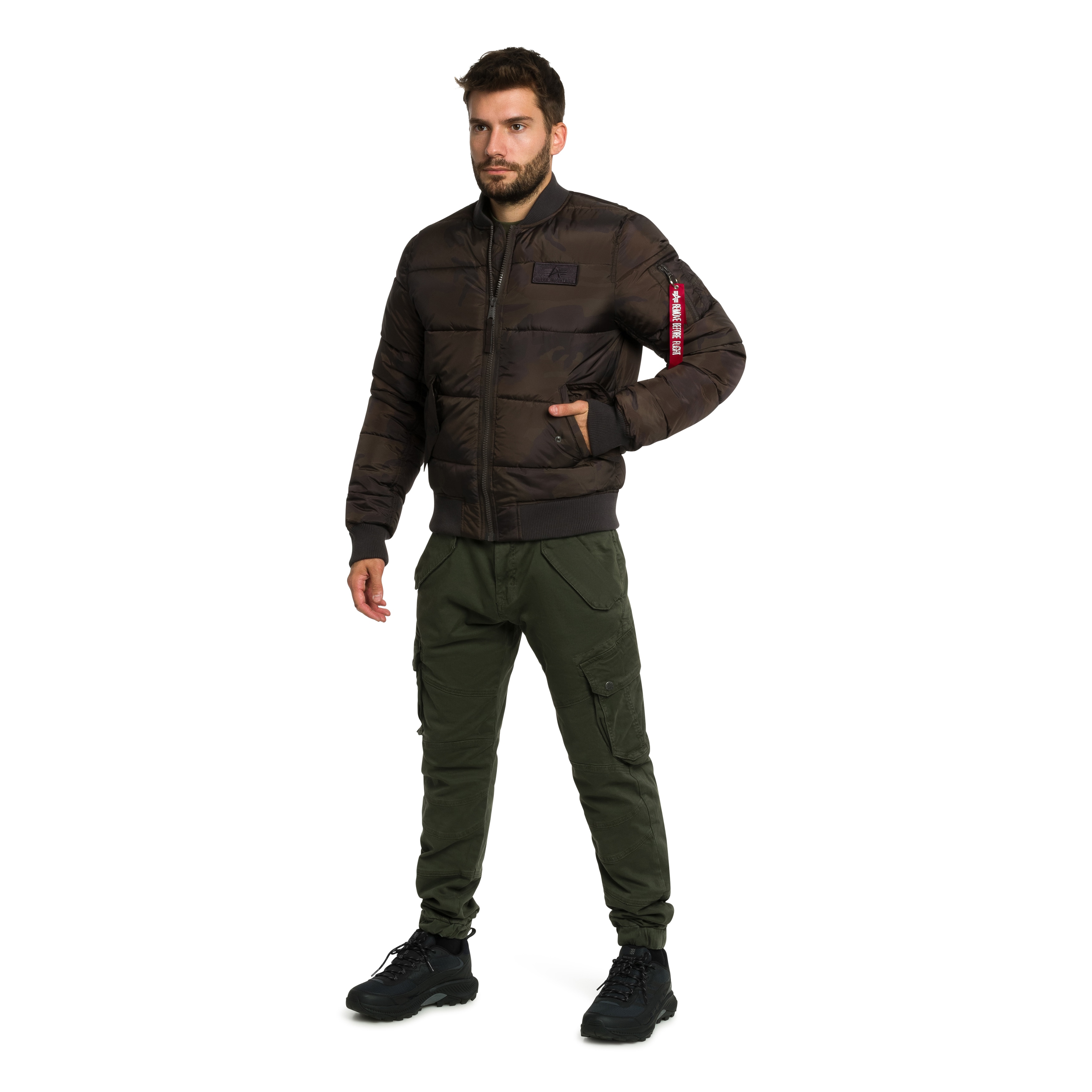 Kurtka Alpha Industries MA-1 Puffer Bomber - Dark Olive Camo