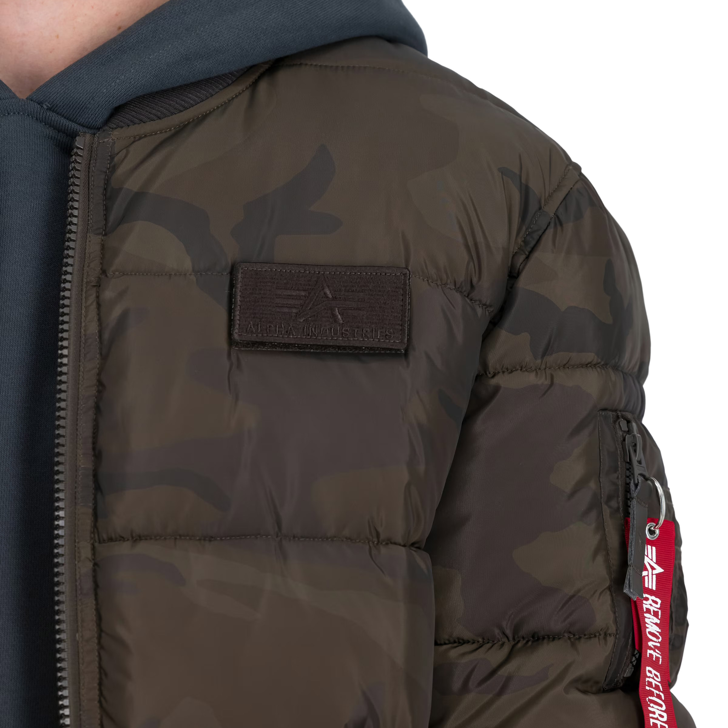 Kurtka Alpha Industries MA-1 Puffer Bomber - Dark Olive Camo