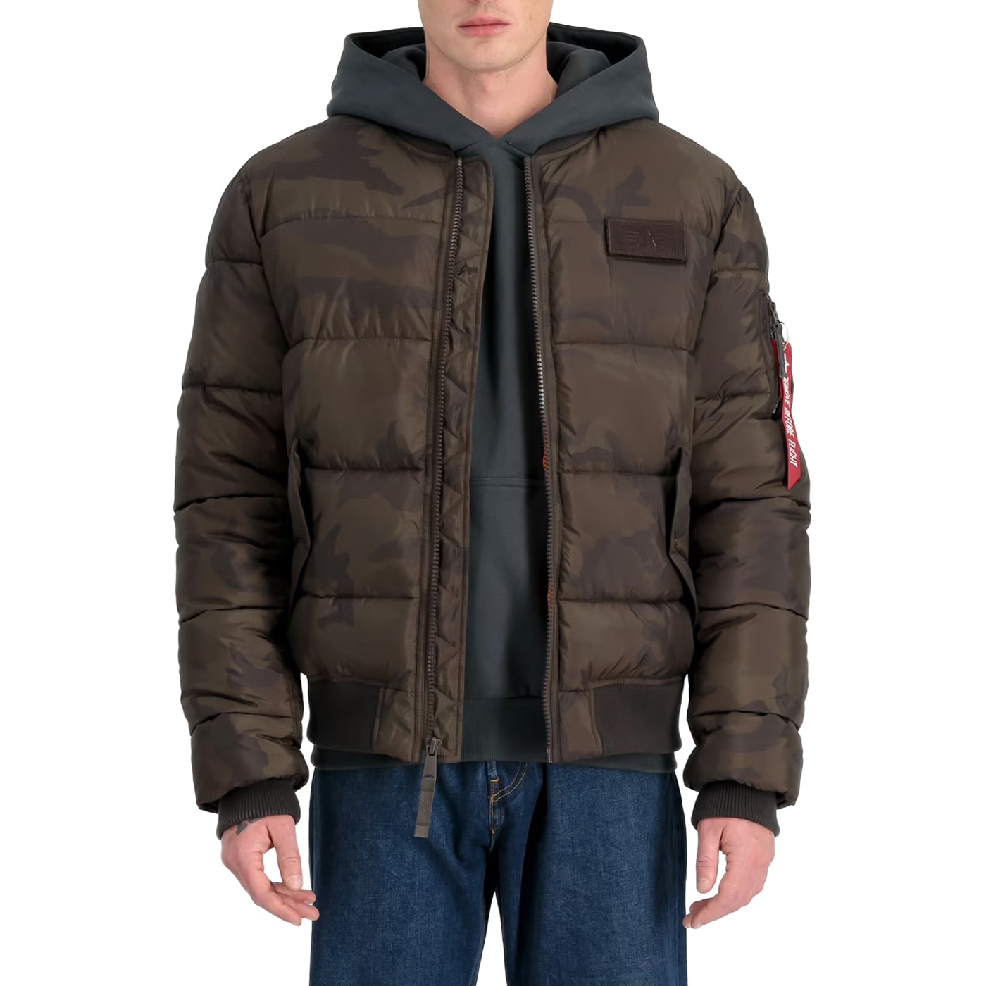 Kurtka Alpha Industries MA-1 Puffer Bomber - Dark Olive Camo