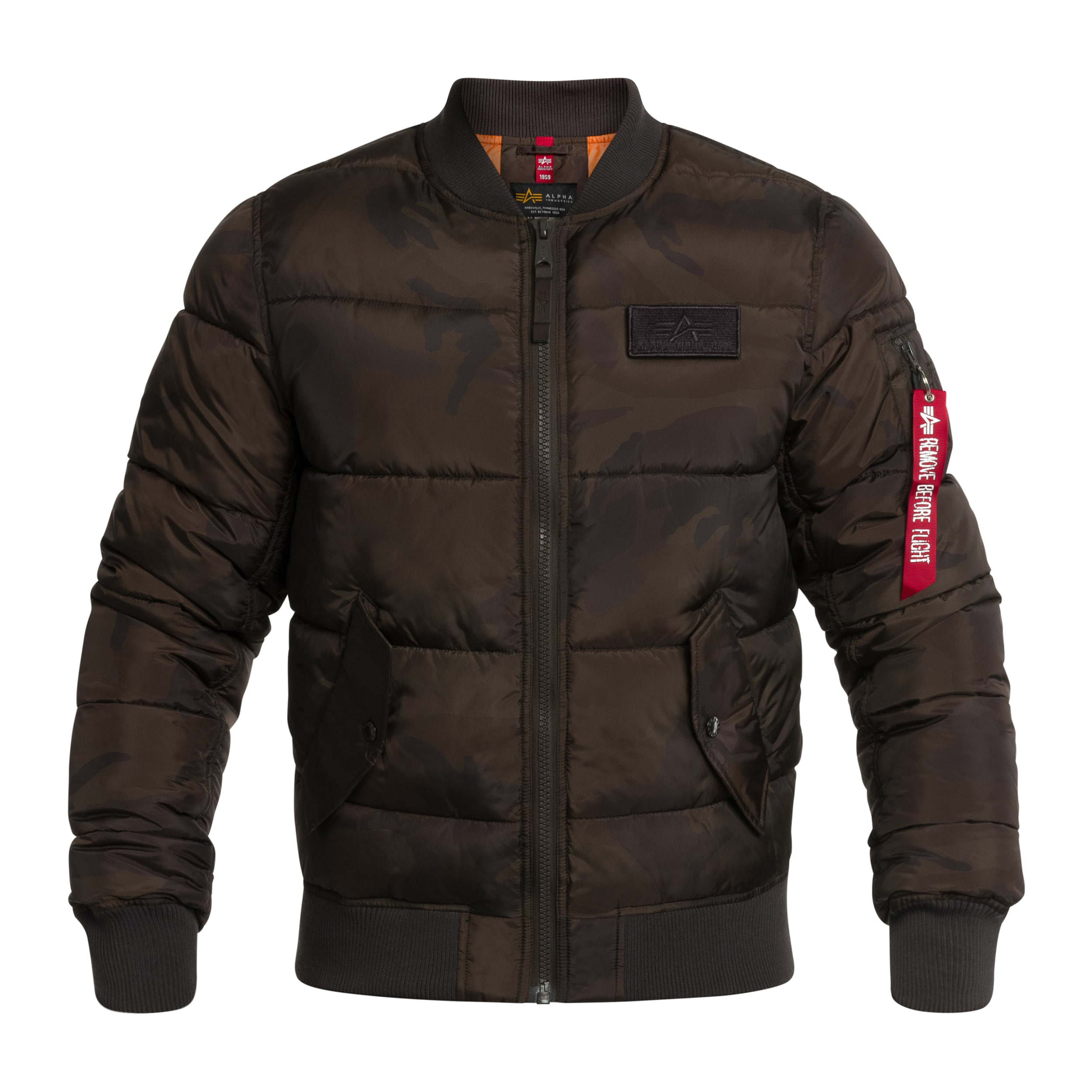 Kurtka Alpha Industries MA-1 Puffer Bomber - Dark Olive Camo