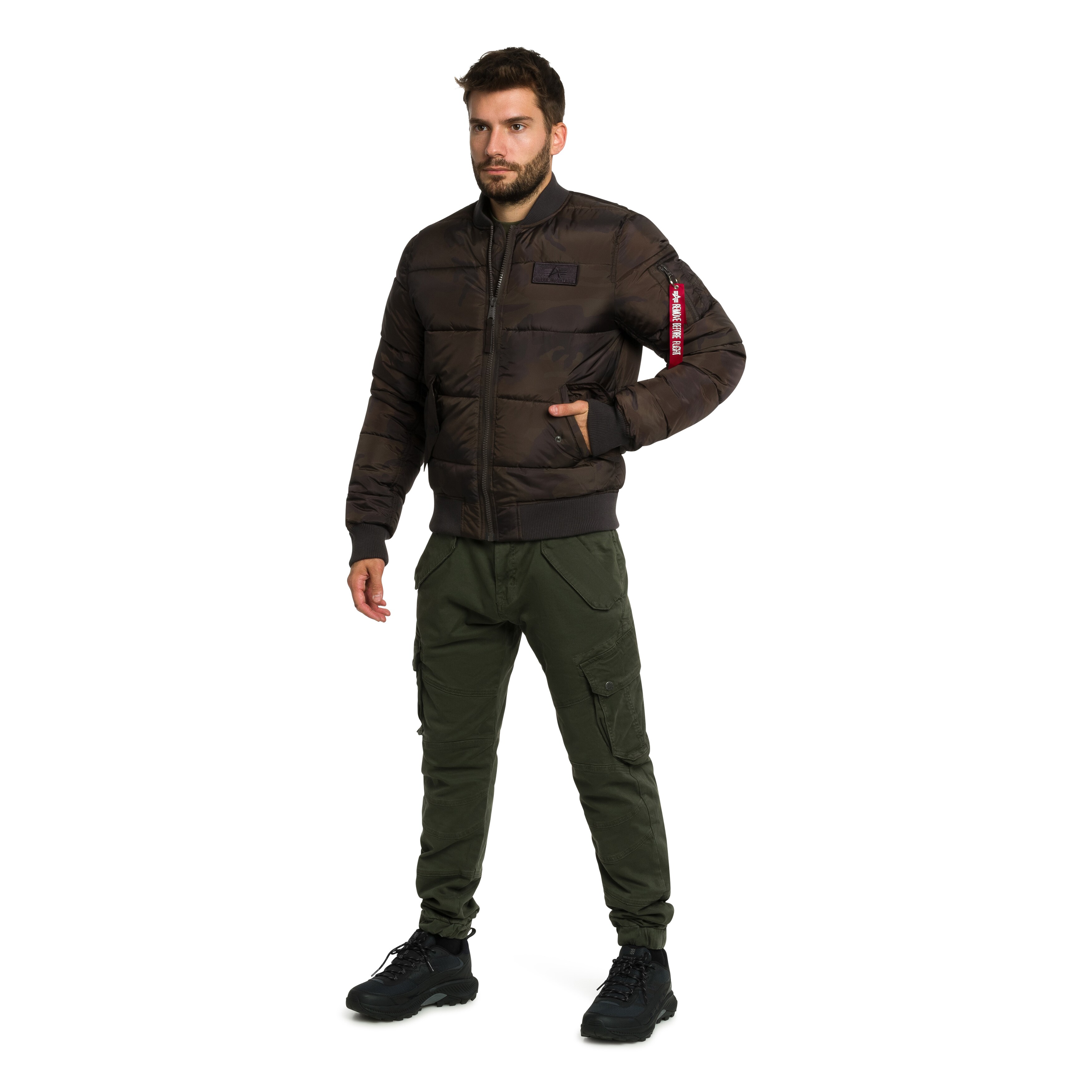Kurtka Alpha Industries MA-1 Puffer Bomber - Dark Olive Camo