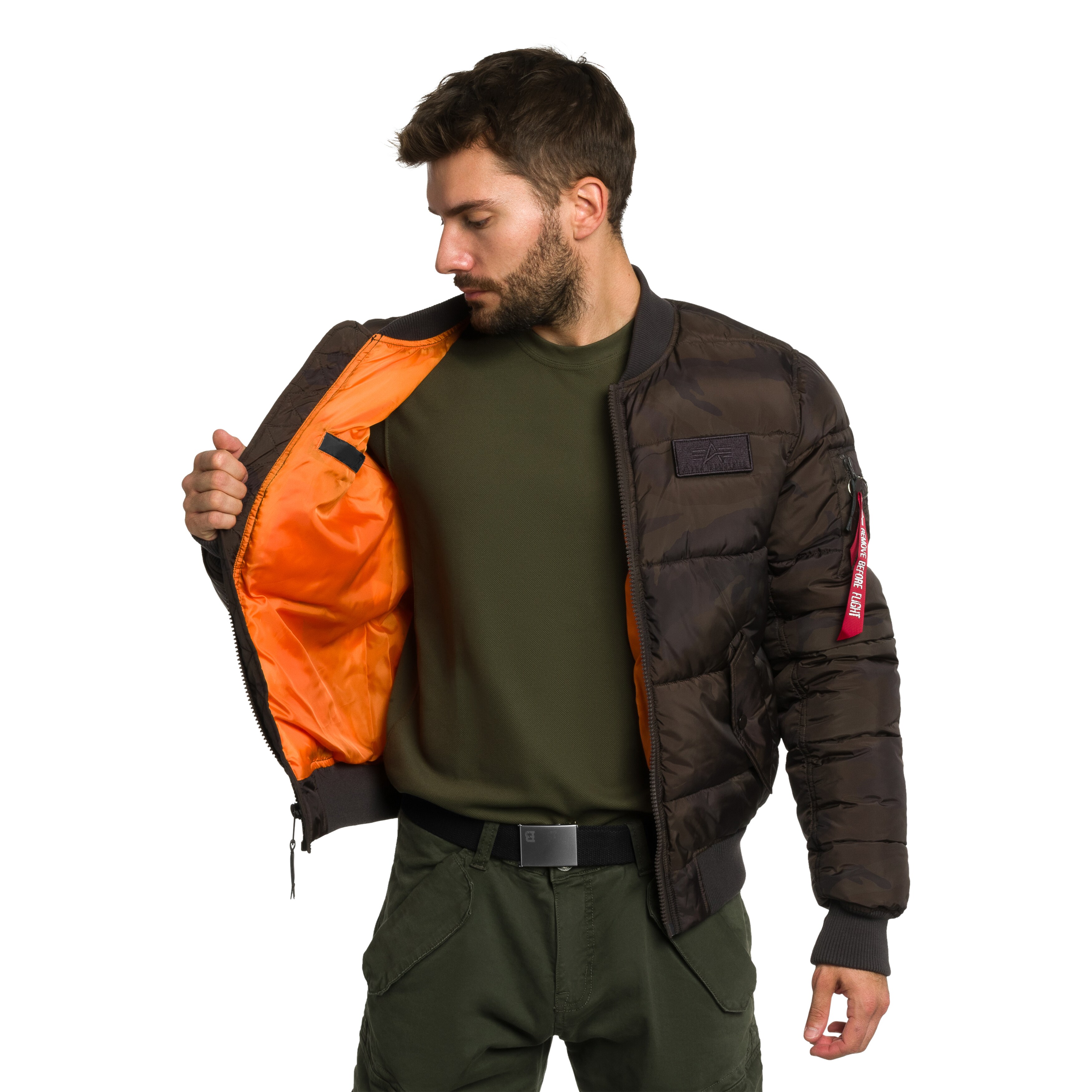 Kurtka Alpha Industries MA-1 Puffer Bomber - Dark Olive Camo