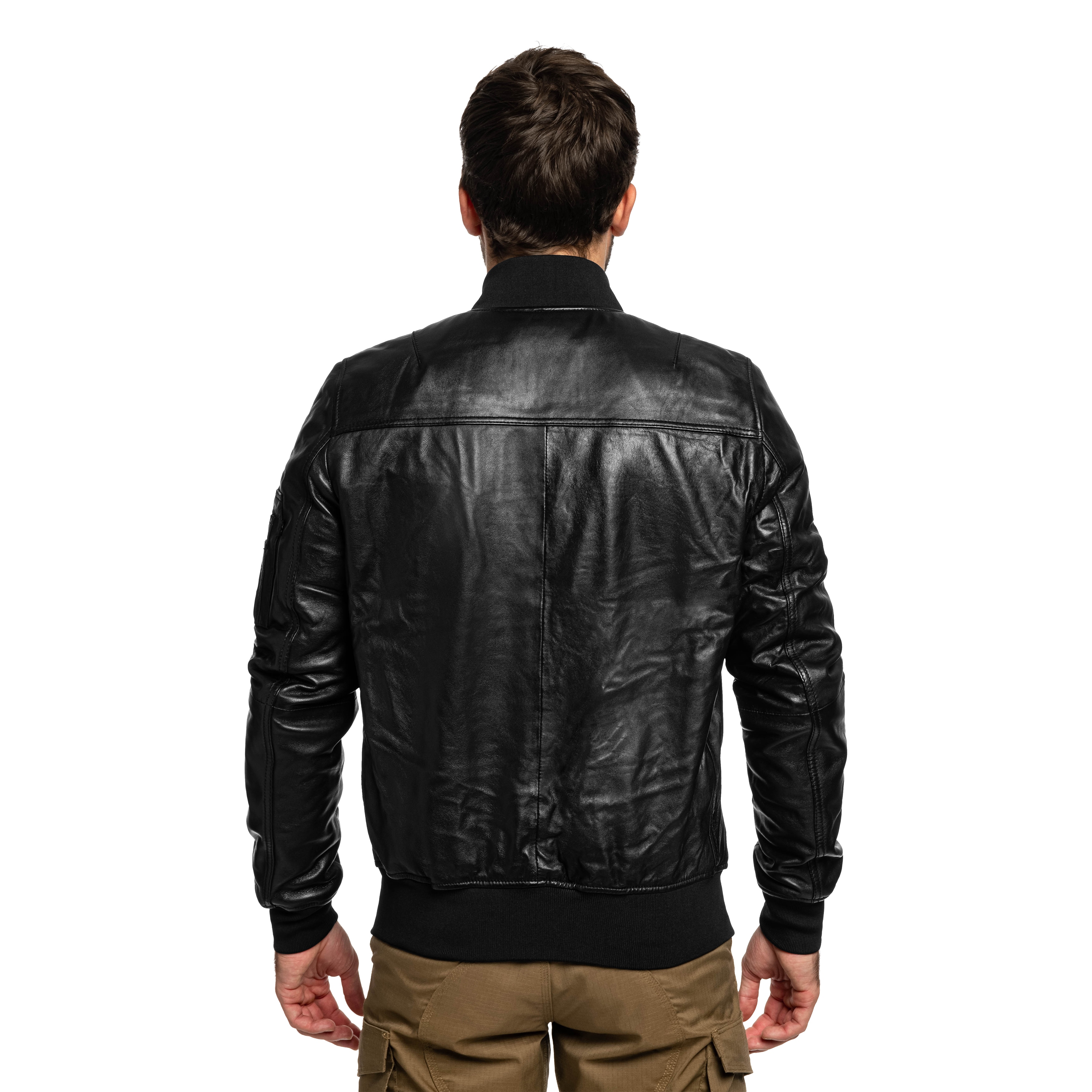 Kurtka Alpha Industries MA-1 Leather Bomber - Black