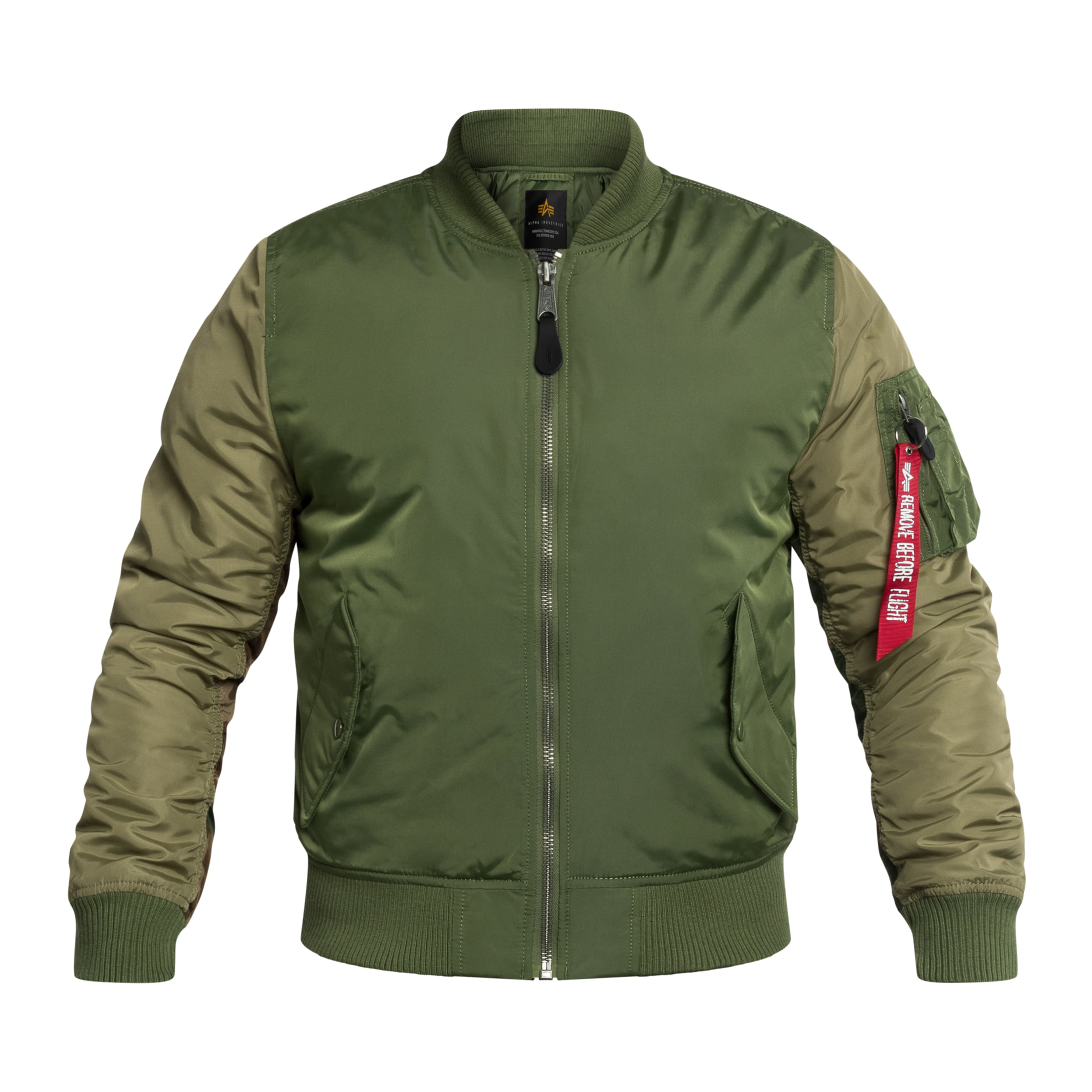 Kurtka Alpha Industries MA-1 Camo Back Embroidery Bomber - Sage Green