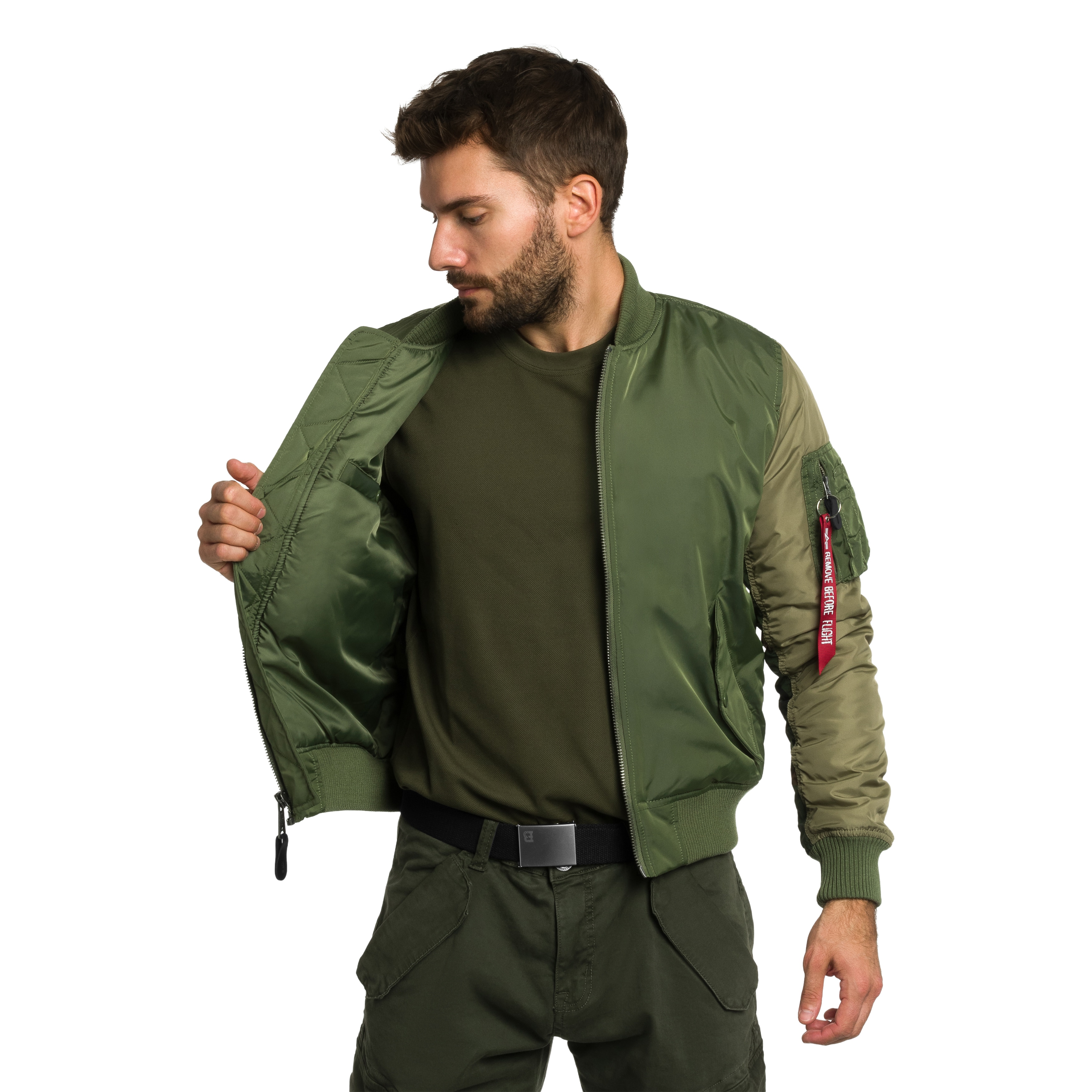 Kurtka Alpha Industries MA-1 Camo Back Embroidery Bomber - Sage Green