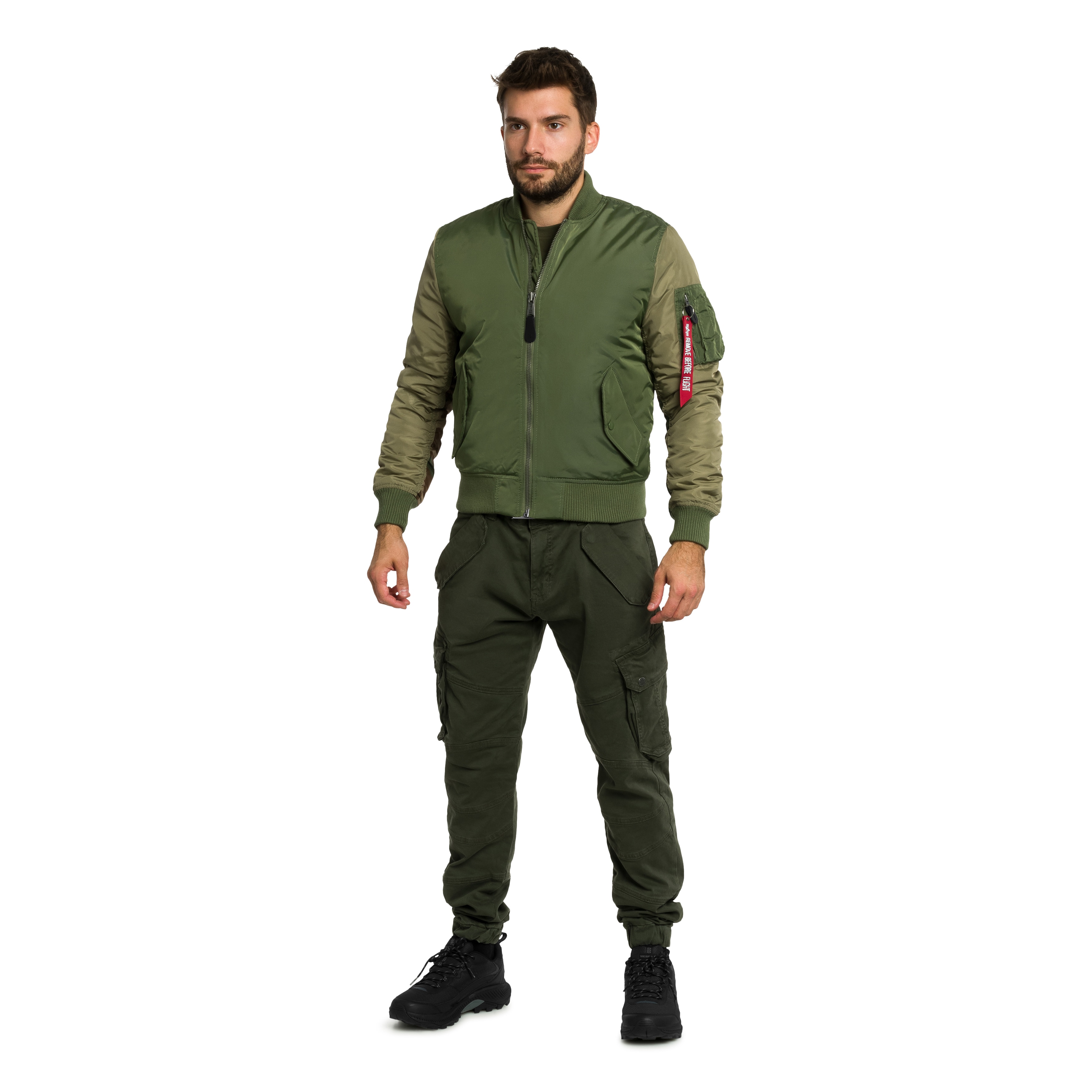 Kurtka Alpha Industries MA-1 Camo Back Embroidery Bomber - Sage Green