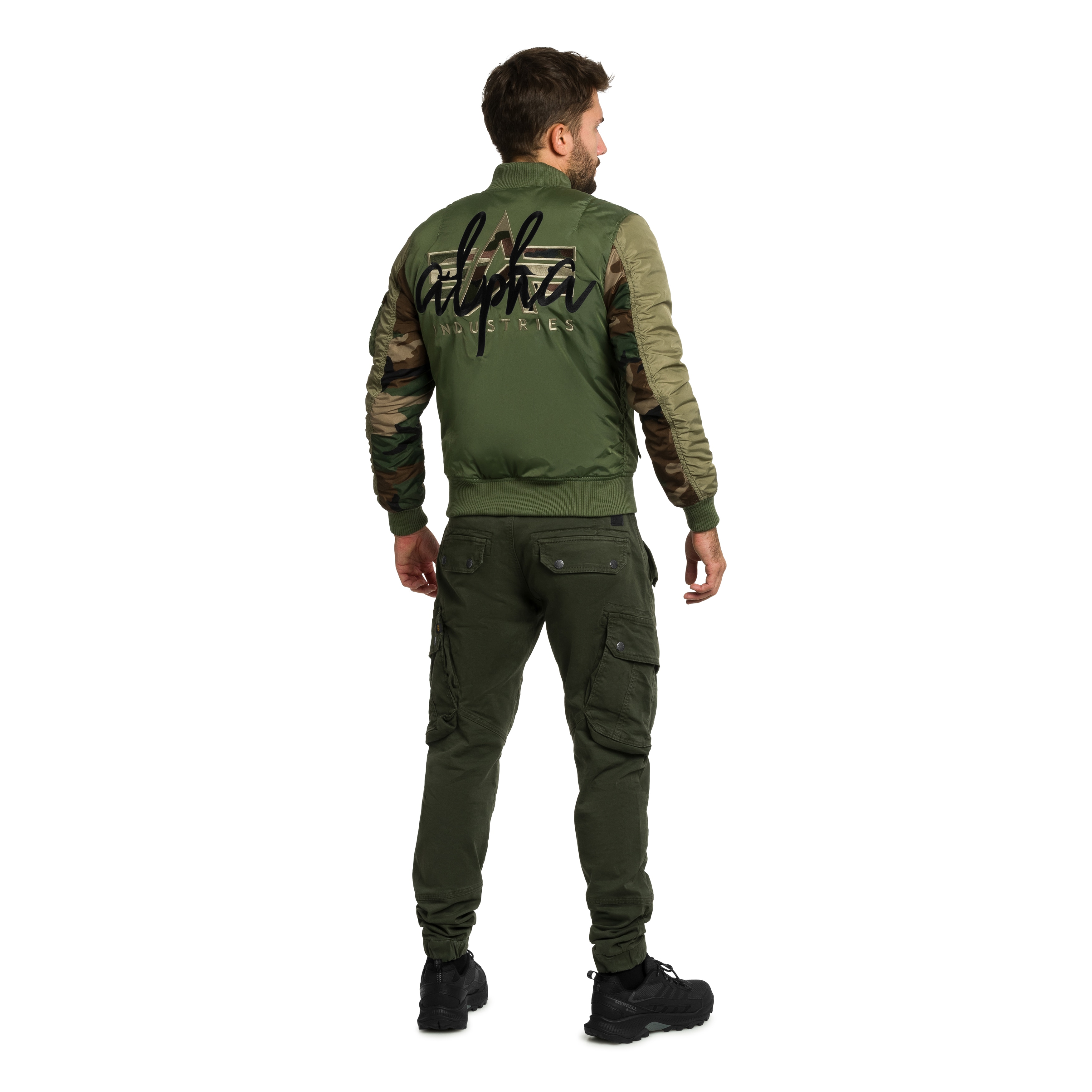 Kurtka Alpha Industries MA-1 Camo Back Embroidery Bomber - Sage Green