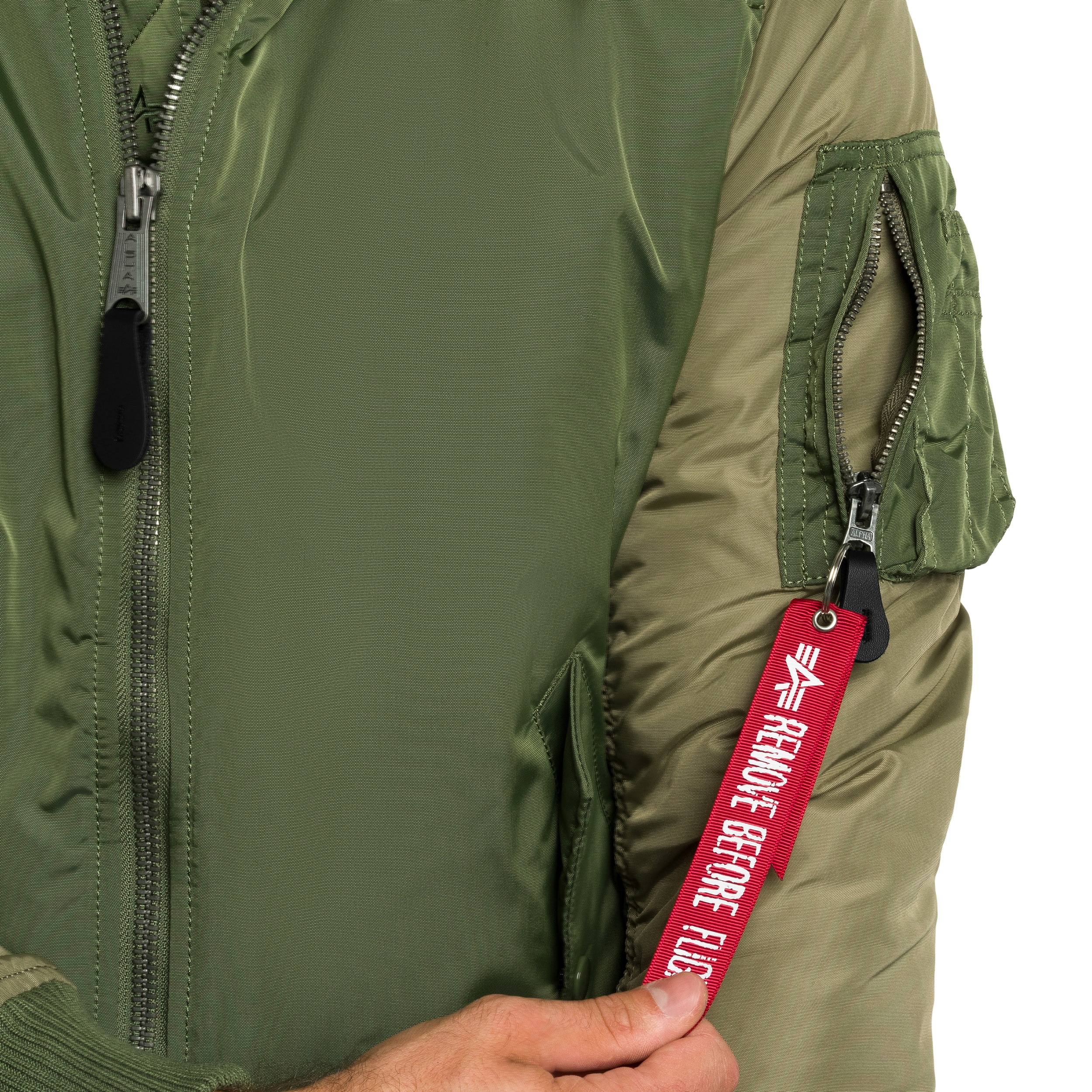 Kurtka Alpha Industries MA-1 Camo Back Embroidery Bomber - Sage Green