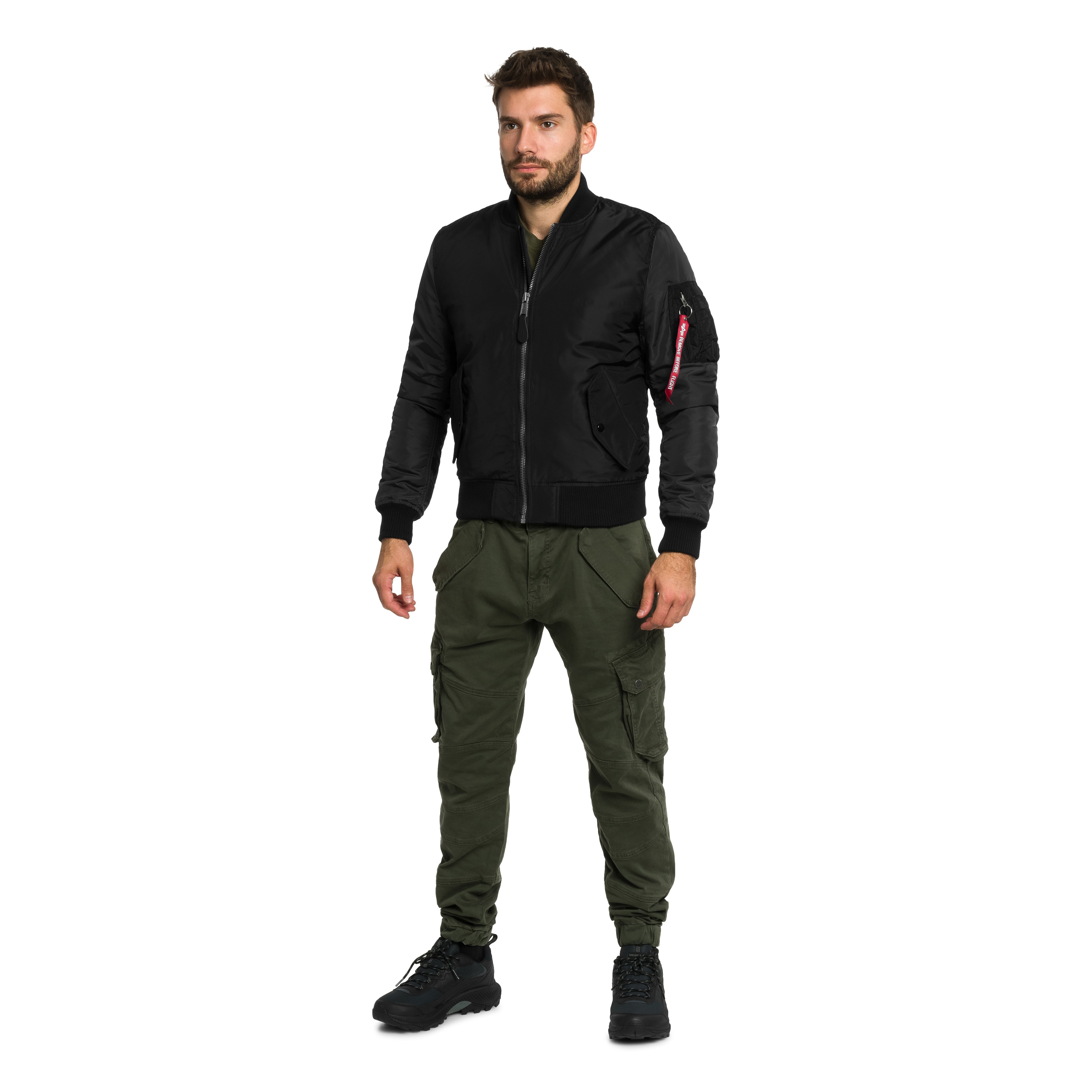 Kurtka Alpha Industries MA-1 Camo Back Embroidery Bomber - Black