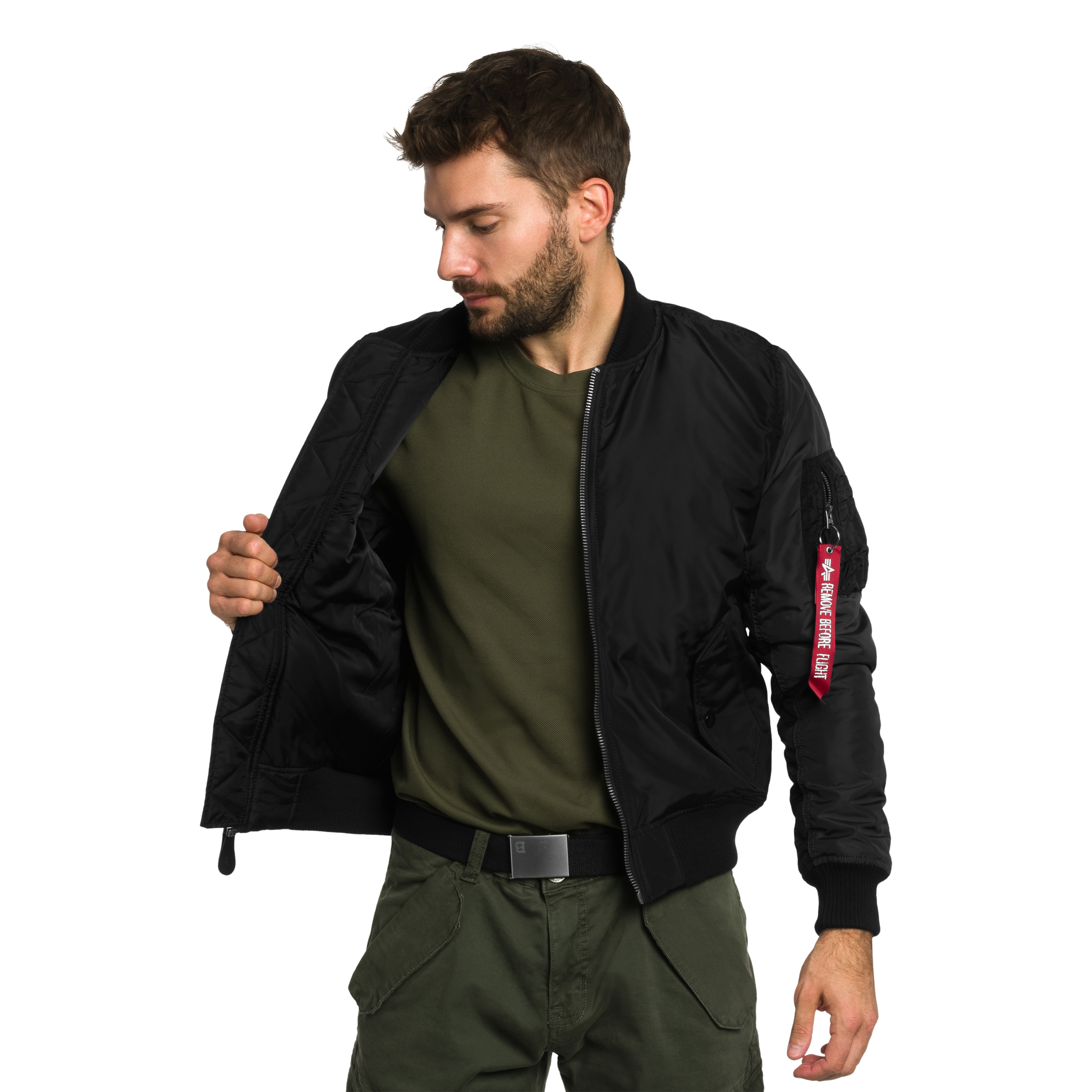 Kurtka Alpha Industries MA-1 Camo Back Embroidery Bomber - Black