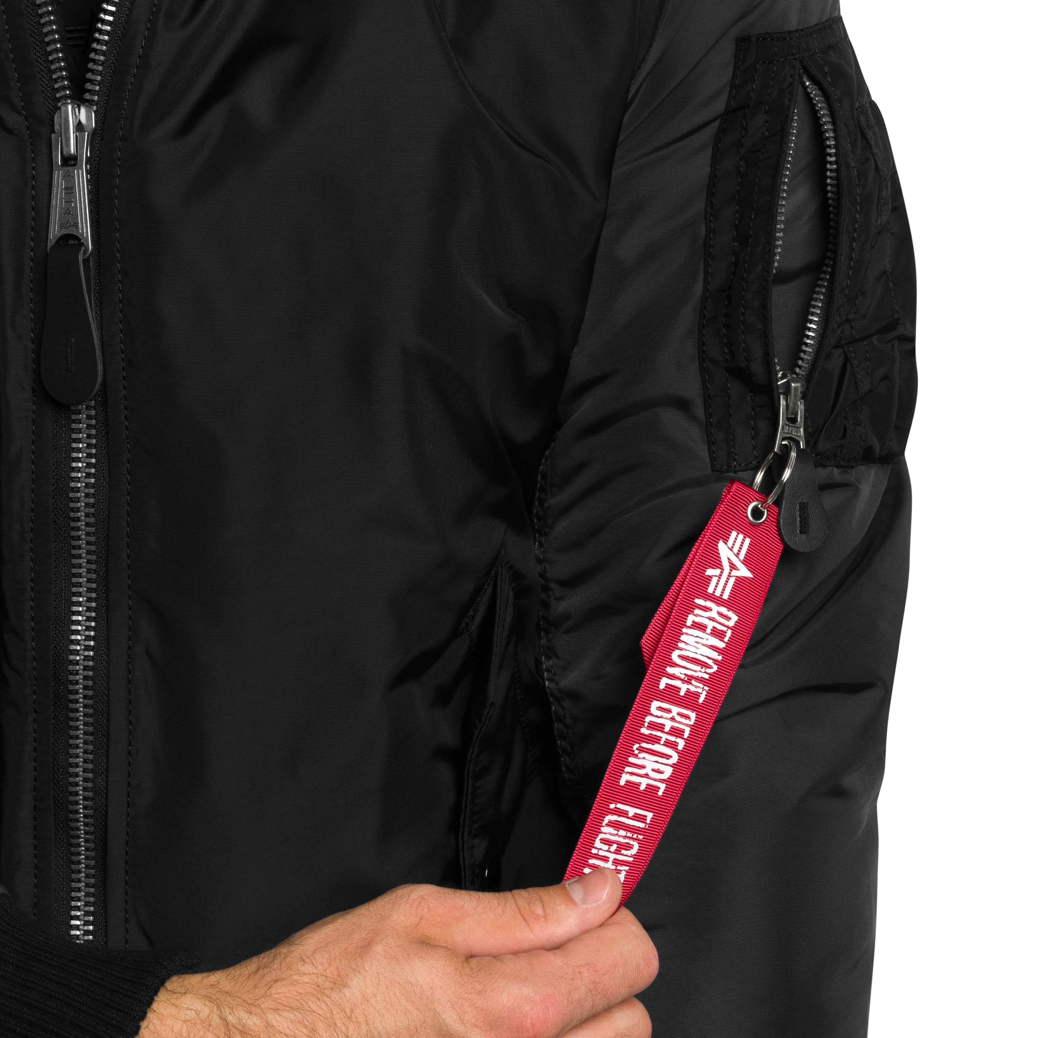 Kurtka Alpha Industries MA-1 Camo Back Embroidery Bomber - Black