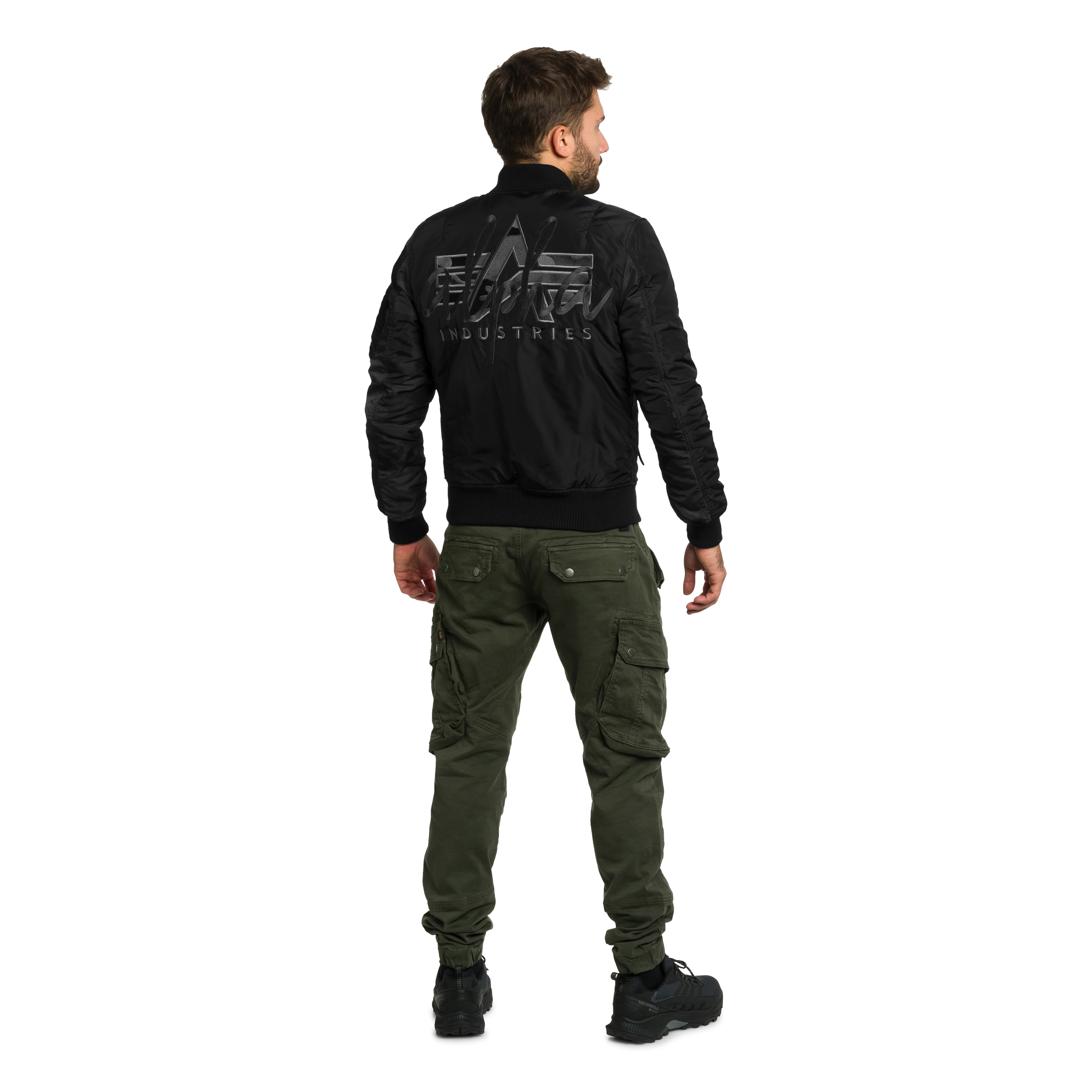 Kurtka Alpha Industries MA-1 Camo Back Embroidery Bomber - Black