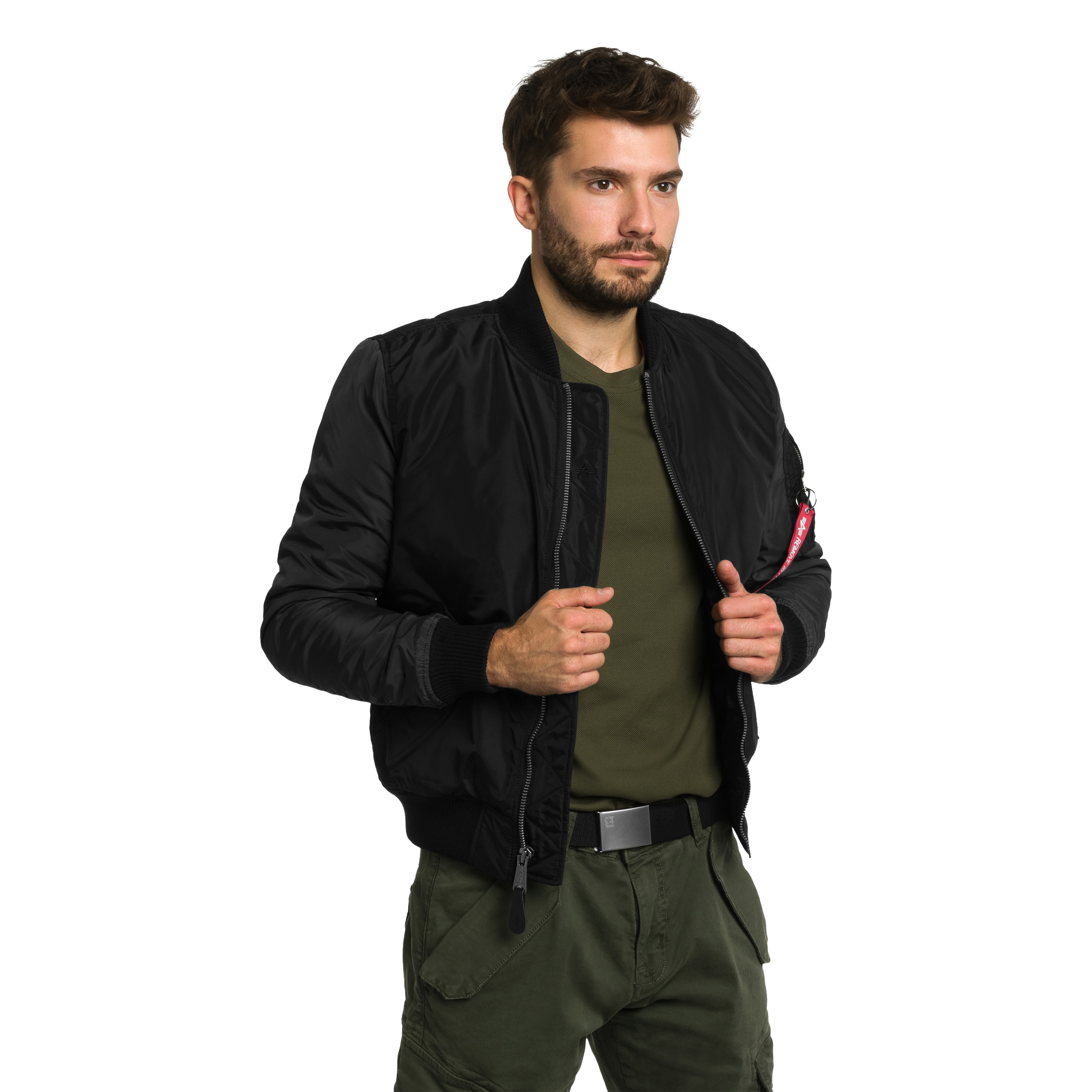 Kurtka Alpha Industries MA-1 Camo Back Embroidery Bomber - Black