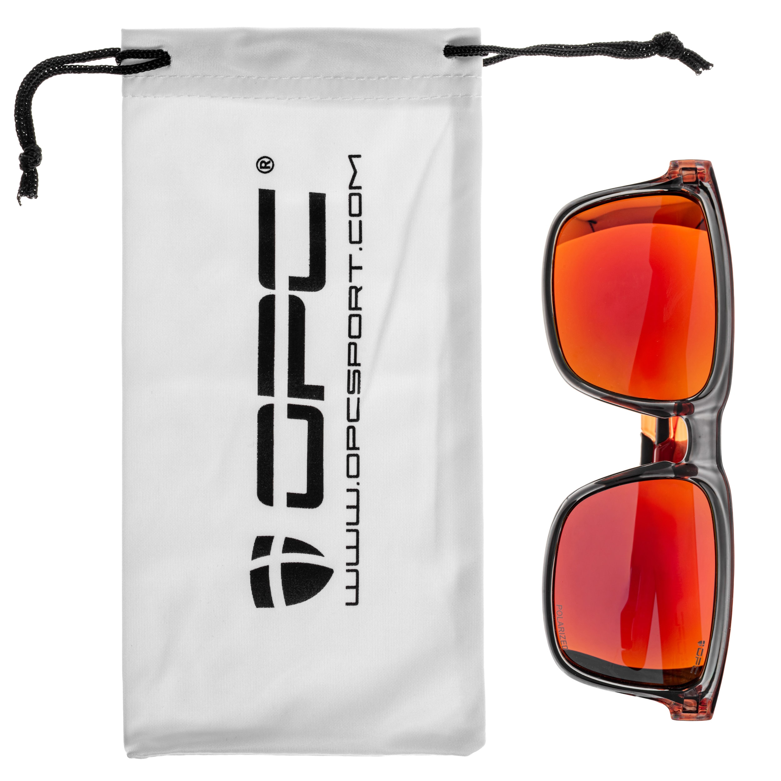 Сонцезахисні окуляри OPC Lifestyle California Black/Red Revo з поляризацією