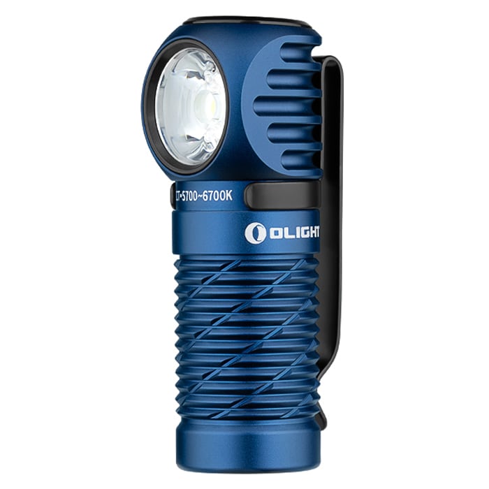 Latarka czołowa i kątowa Olight Perun 3 Mini Premium Cool White Midnight Blue z opaską - 1250 lumenów